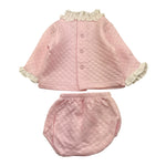 CALAMARO completo 2pz maglia-coulotte tinta unita Rosa per Neonata 11007 ROSA CALAMARO