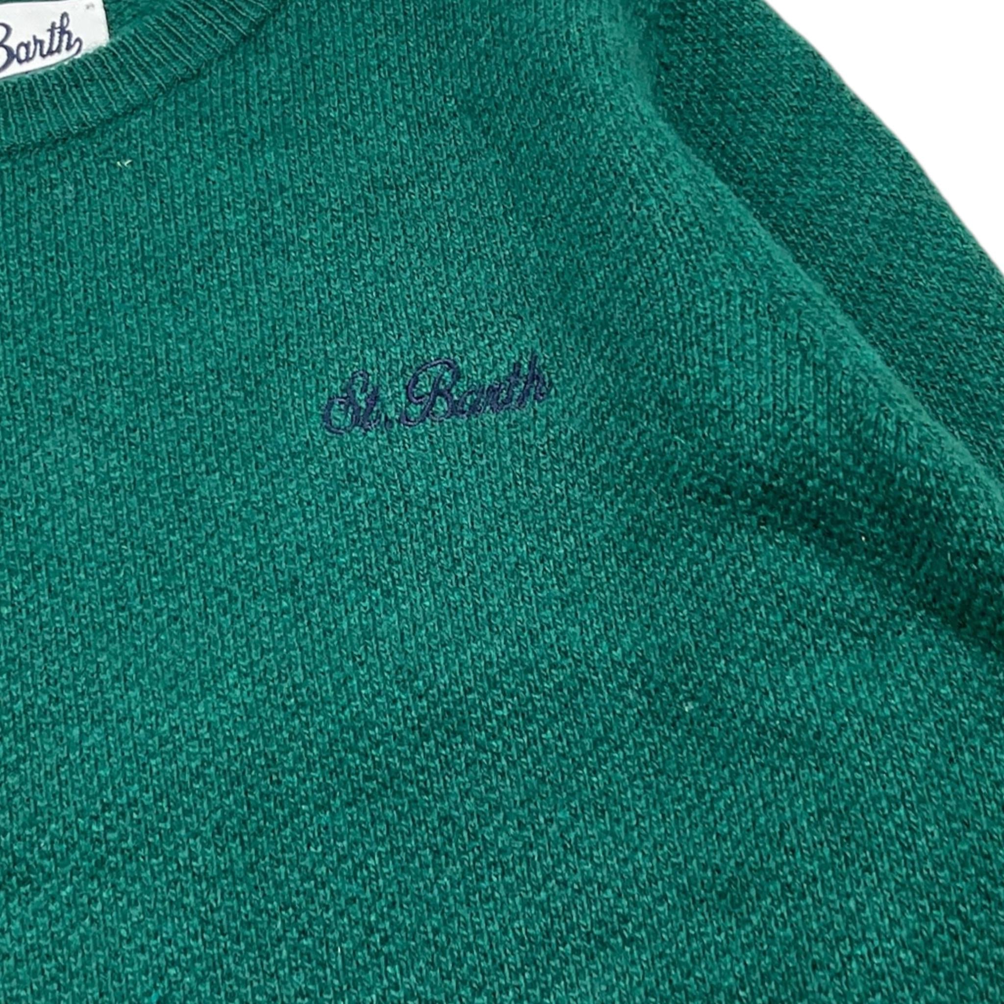 SAINT BARTH maglia gircollo tinta unita con stampa Verde per Bambino NIX0004 VERDE SAINT BARTH
