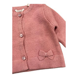 MINI BANDA cardigan tinta unita con fiocchi Rosa per Neonata 3A740 ROSA MINI BANDA