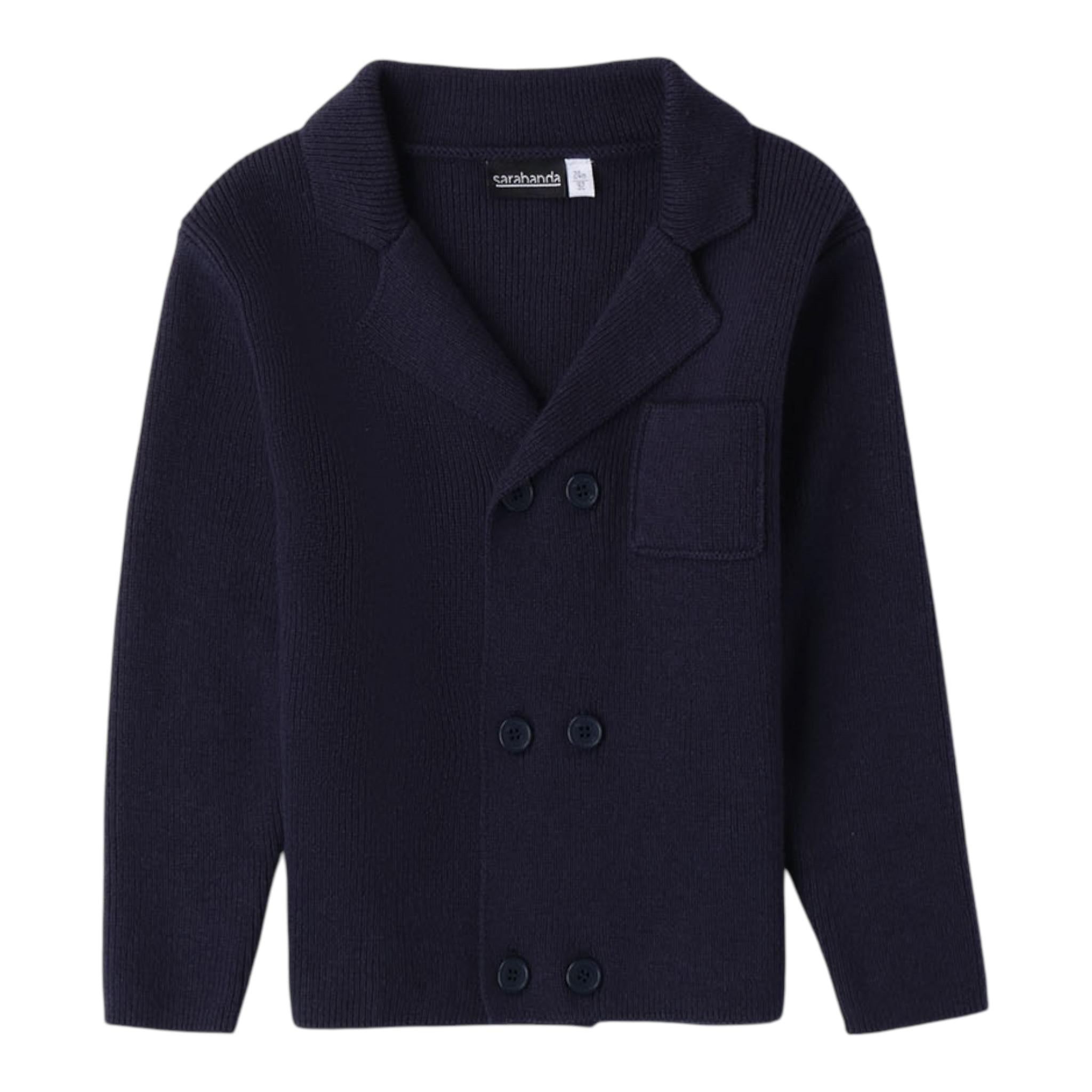 SARABANDA cardigan tinta unita con bottoni Blu per Bambino A106 BLU SARABANDA
