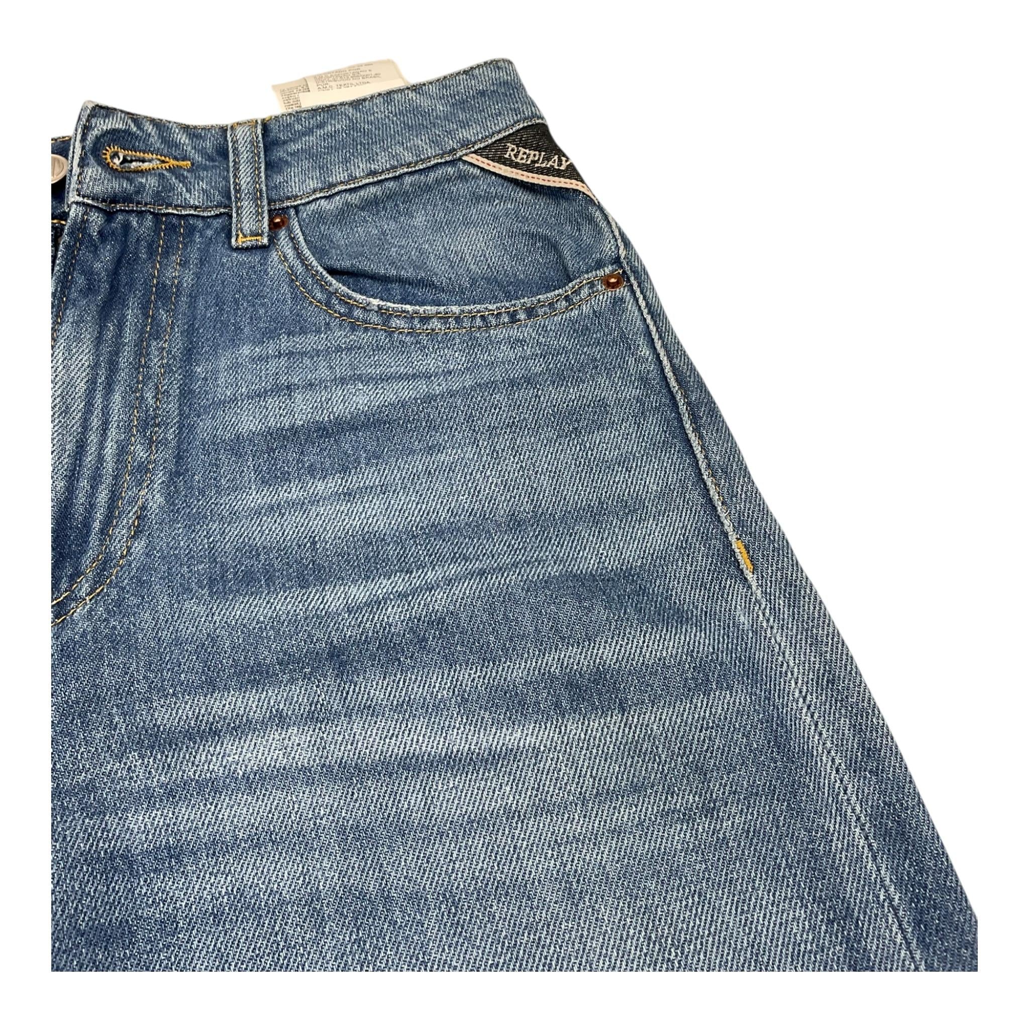 REPLAY jeans tinta unita modello a palazzo Azzurro per Bambina SG9ZI AZZURRO REPLAY