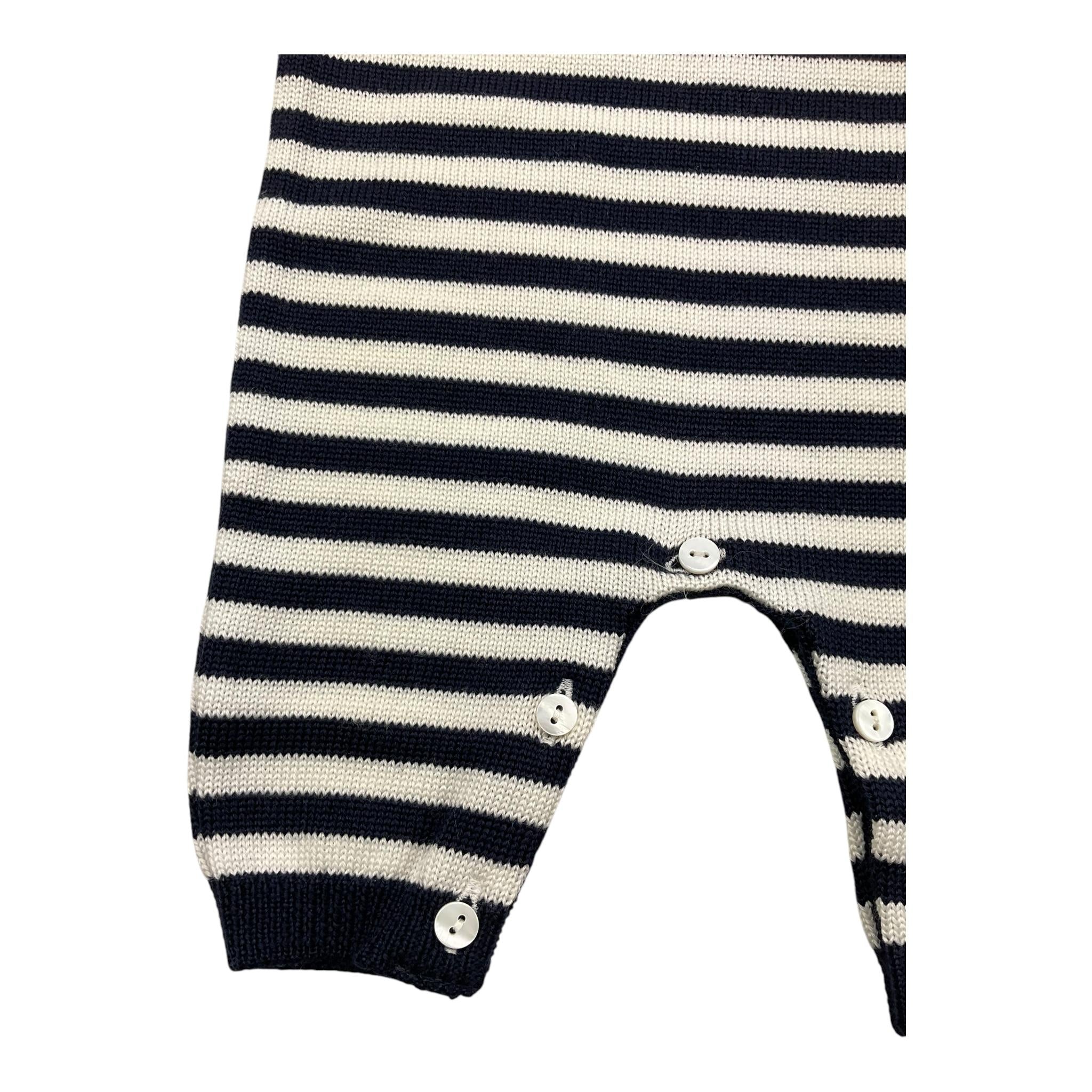 LITTLE BEAR tutina manica lunga fantasia righe Blu per Neonato 9109 BLU LITTLE BEAR