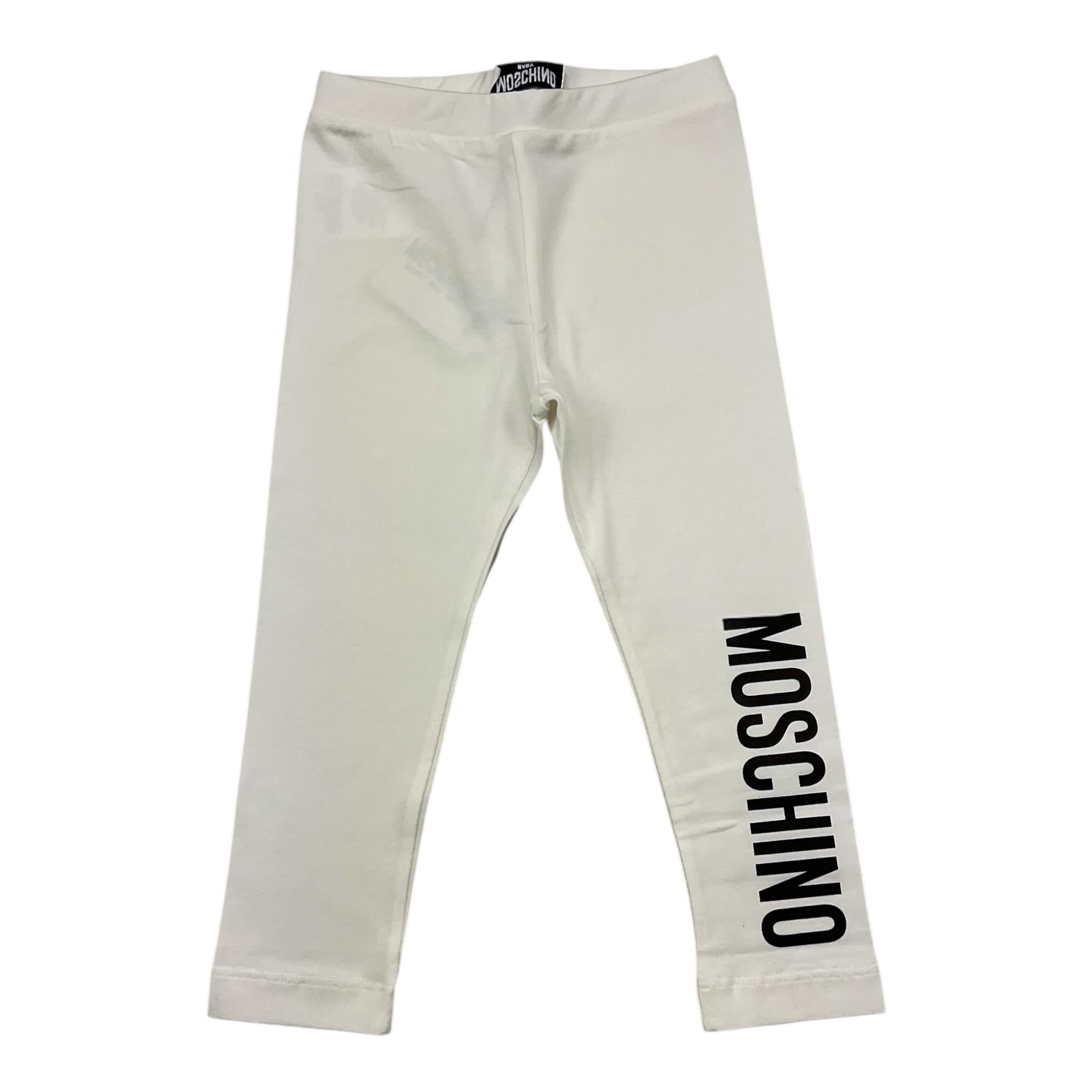 MOSCHINO leggins tinta unita con stampa logo Bianco per Neonata MDP03A BIANCO MOSCHINO
