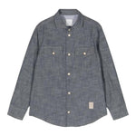 ELEVENTY camicia in denim tinta unita con bottoni Blu per Bambino ES5P40 BLU ELEVENTY