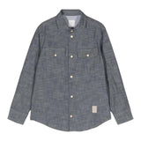 ELEVENTY camicia in denim tinta unita con bottoni Blu per Bambino ES5P40 BLU ELEVENTY