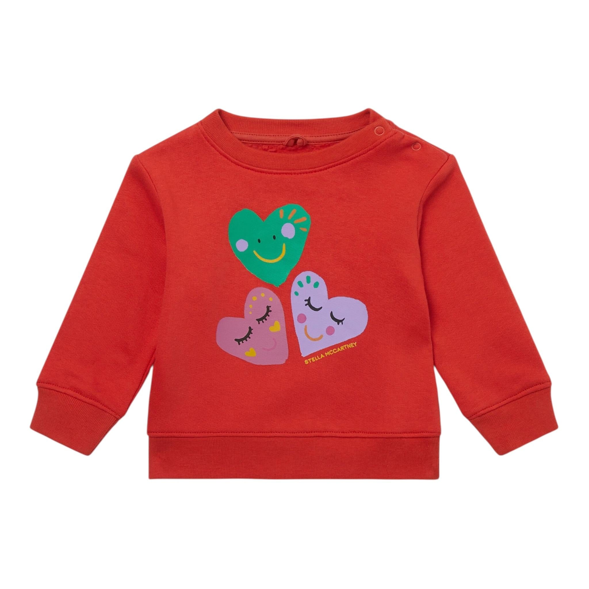 STELLA McCARTNEY felpa chiusa girocollo titna unita con stampe in contrasto Rosso per Neonata TT4050N ROSSO STELLA McCARTNEY