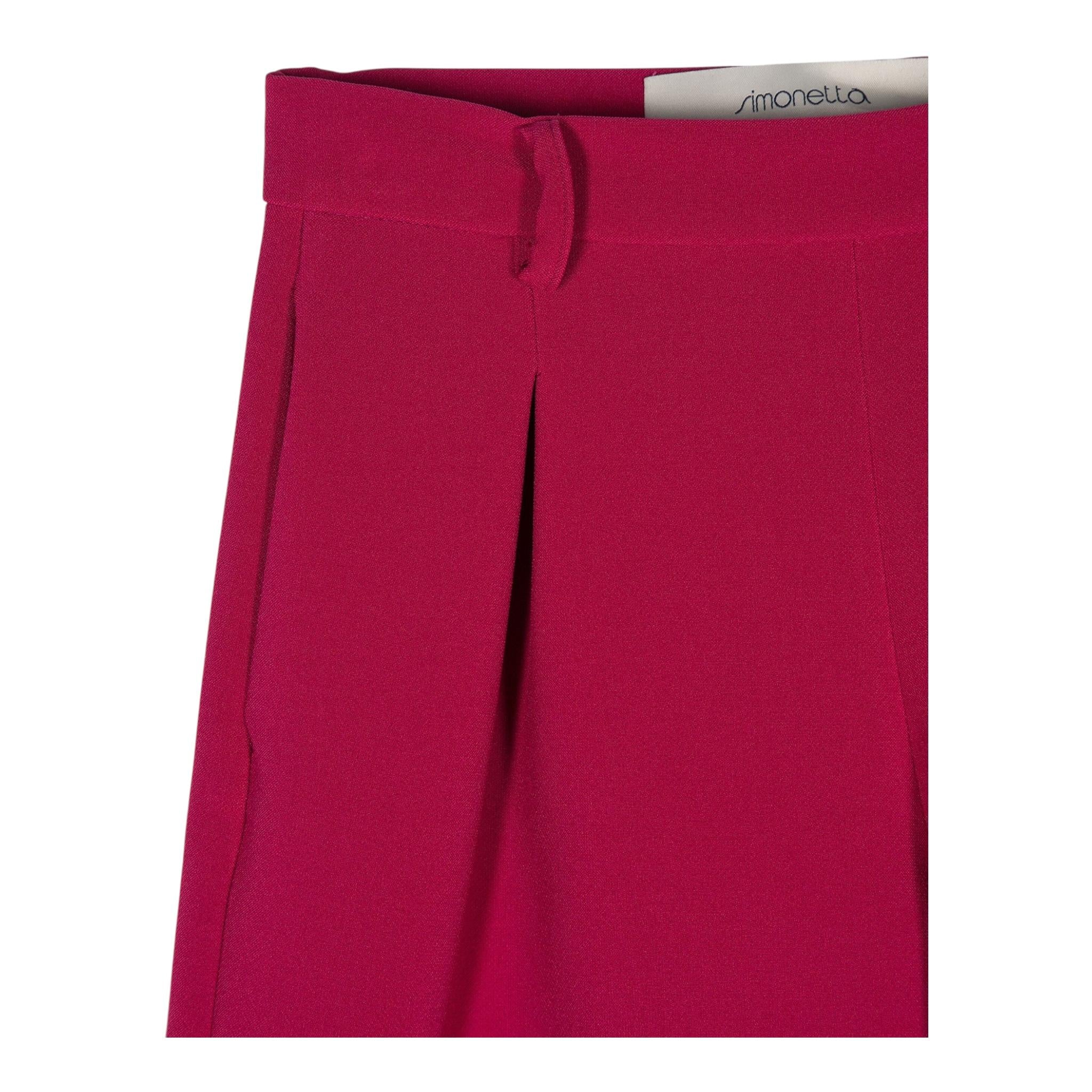 SIMONETTA pantalone tinta unita modello palazzo Fuxia per Bambina SV6A60 FUXIA SIMONETTA