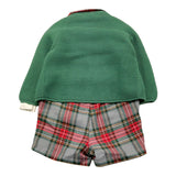 JULIANA cmpleto tricolore 3pz camicia-cardigan-salopette Bianco/verde per Neonato 24685 BAINCO/VERDE JULIANA
