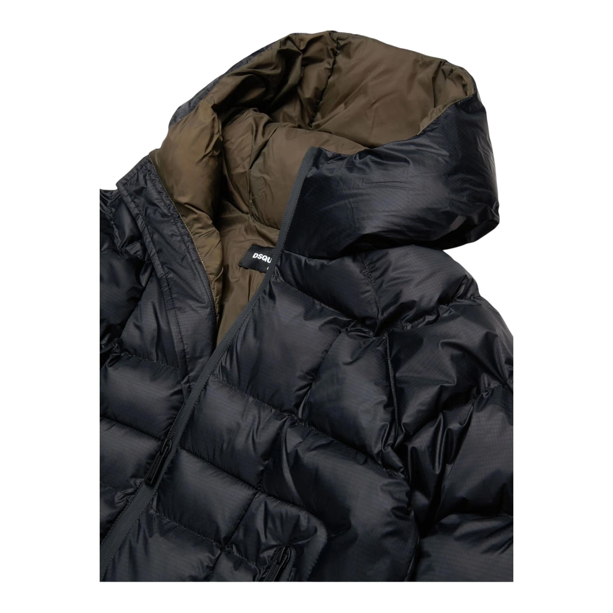 DSQUARED2 giubbino bicolore con cappuccio Nero per Bambino DQ2450 NERO DSQUARED2