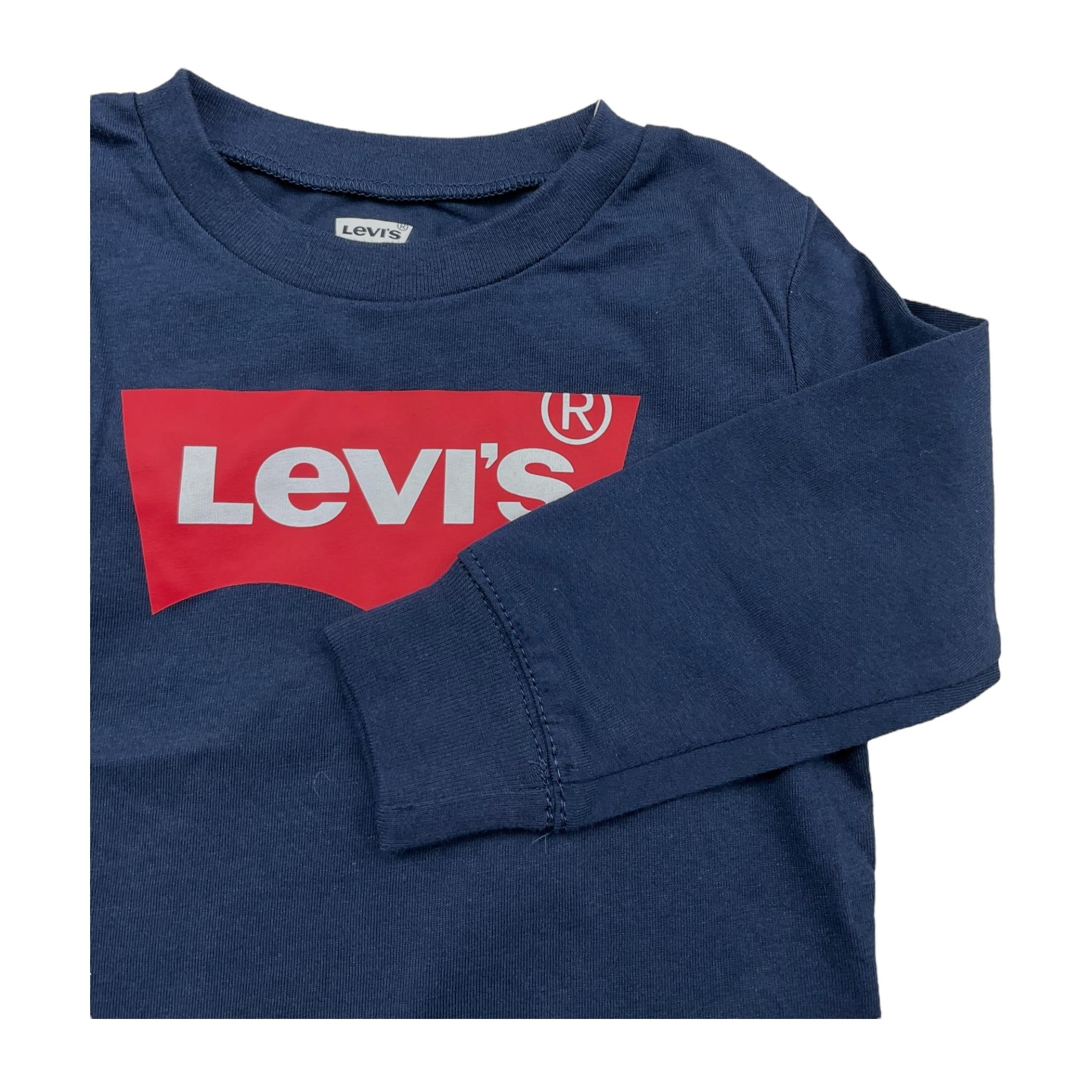 LEVI'S shirt girocollo tinta unita con logo Blu per Neonato 6E8646 BLU LEVI'S