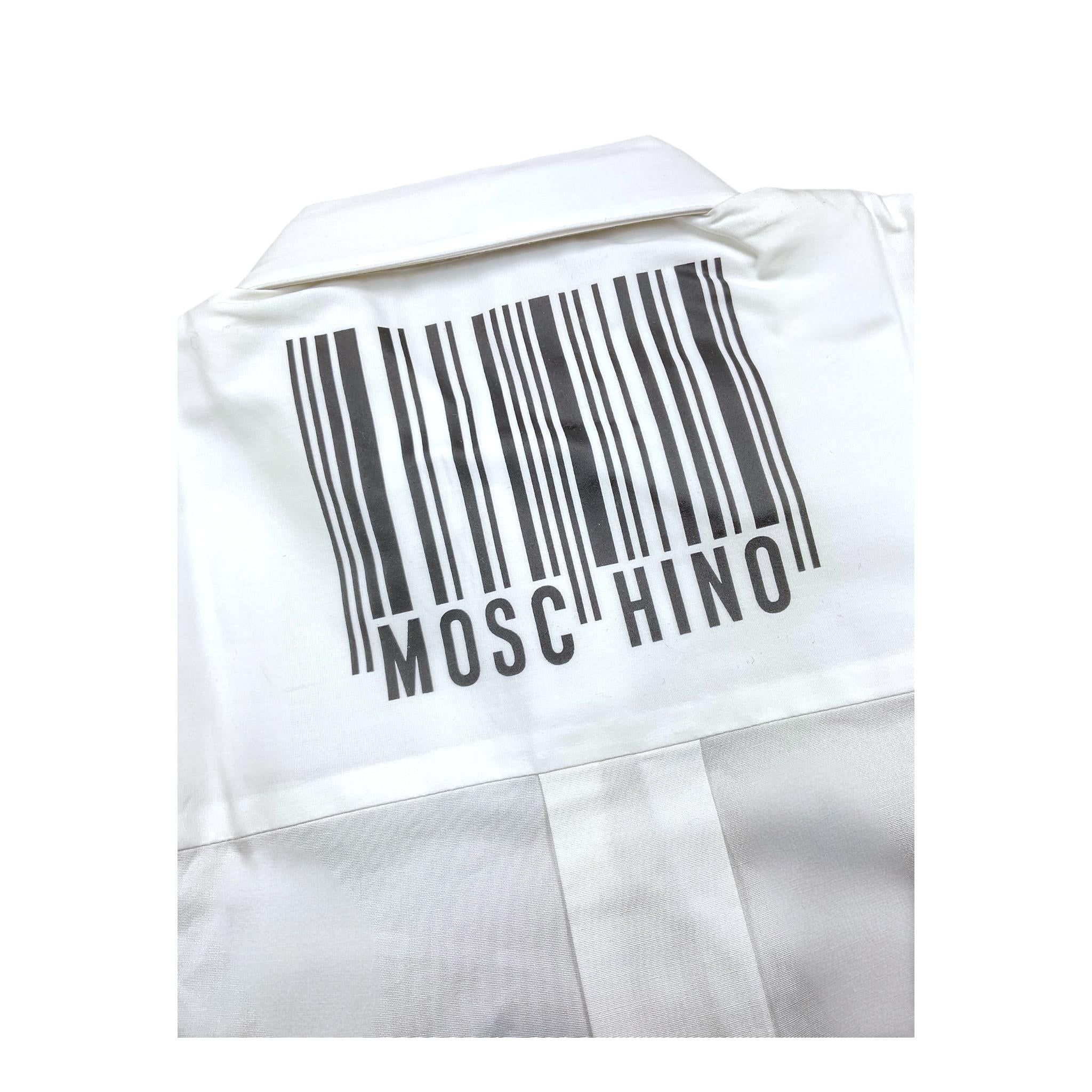 MOSCHINO camicia manica lunga tinta unita con stampa logo Bianco per Bambino HDC01X BIANCO MOSCHINO