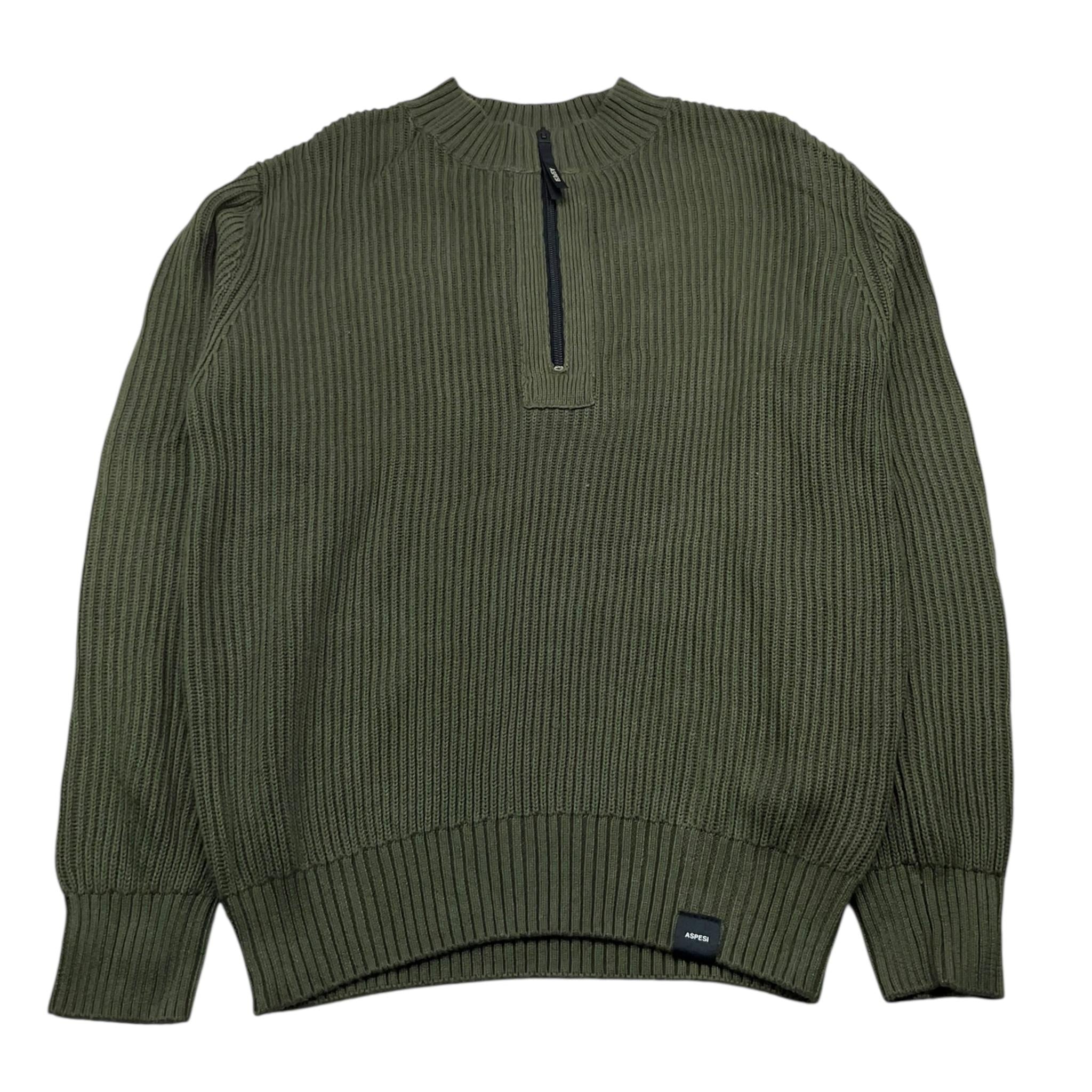 ASPESI maglia tinta unita con mezza zip Verde per Bambino F24036MAEM109 VERDE ASPESI