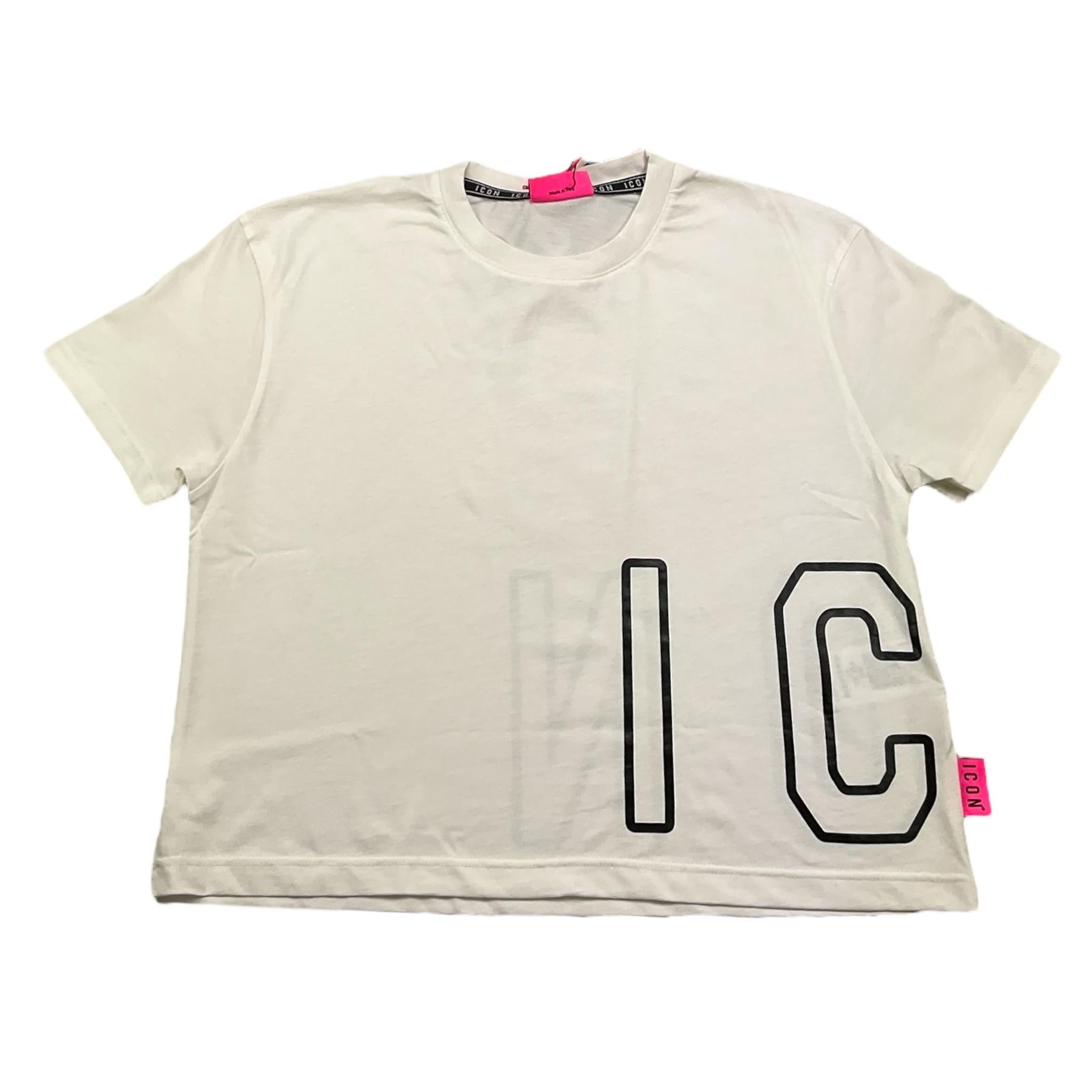 ICON t-shirt girocollo tinta unita con logo Bianco per Bambina IGKS00355 BIANCO ICON