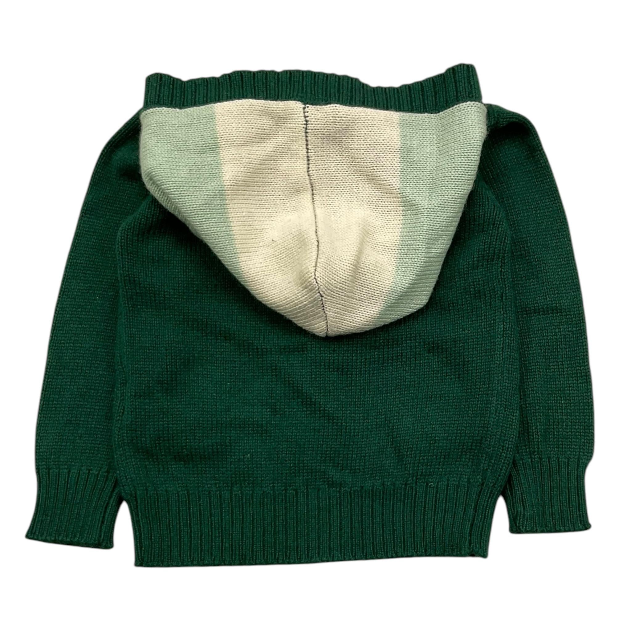 TRUSSARDI cardigan tinta unita con cappuccio Verde per Neonato TIA25134N VERDE TRUSSARDI