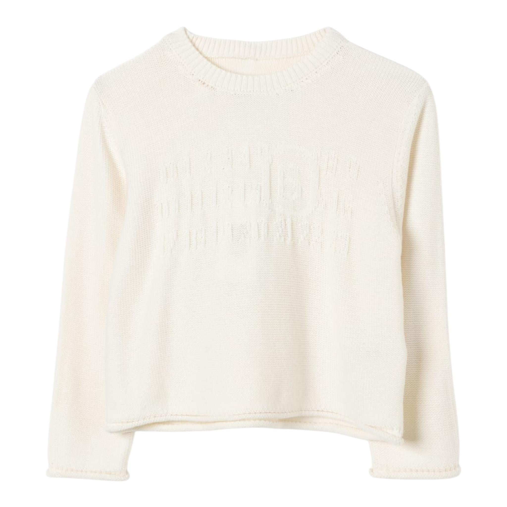 MAISON MARGIELA maglia girocollo tinta unita con ricami Panna per Bambina M60705 PANNA MAISON MARGIELA