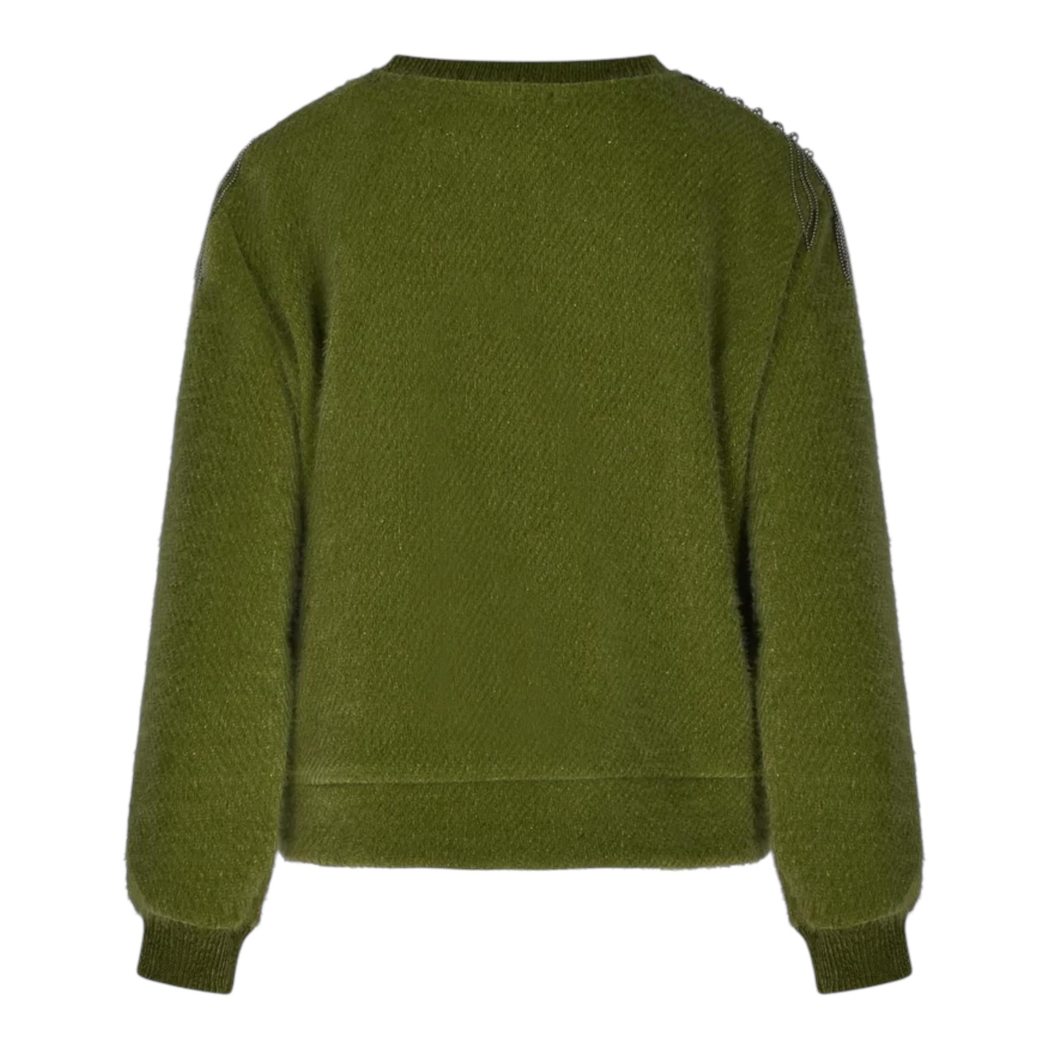 FUN & FUN maglia girocollo tinta unita cn applicazioni Verde per Bambina FCJSW00039 VERDE FUN & FUN