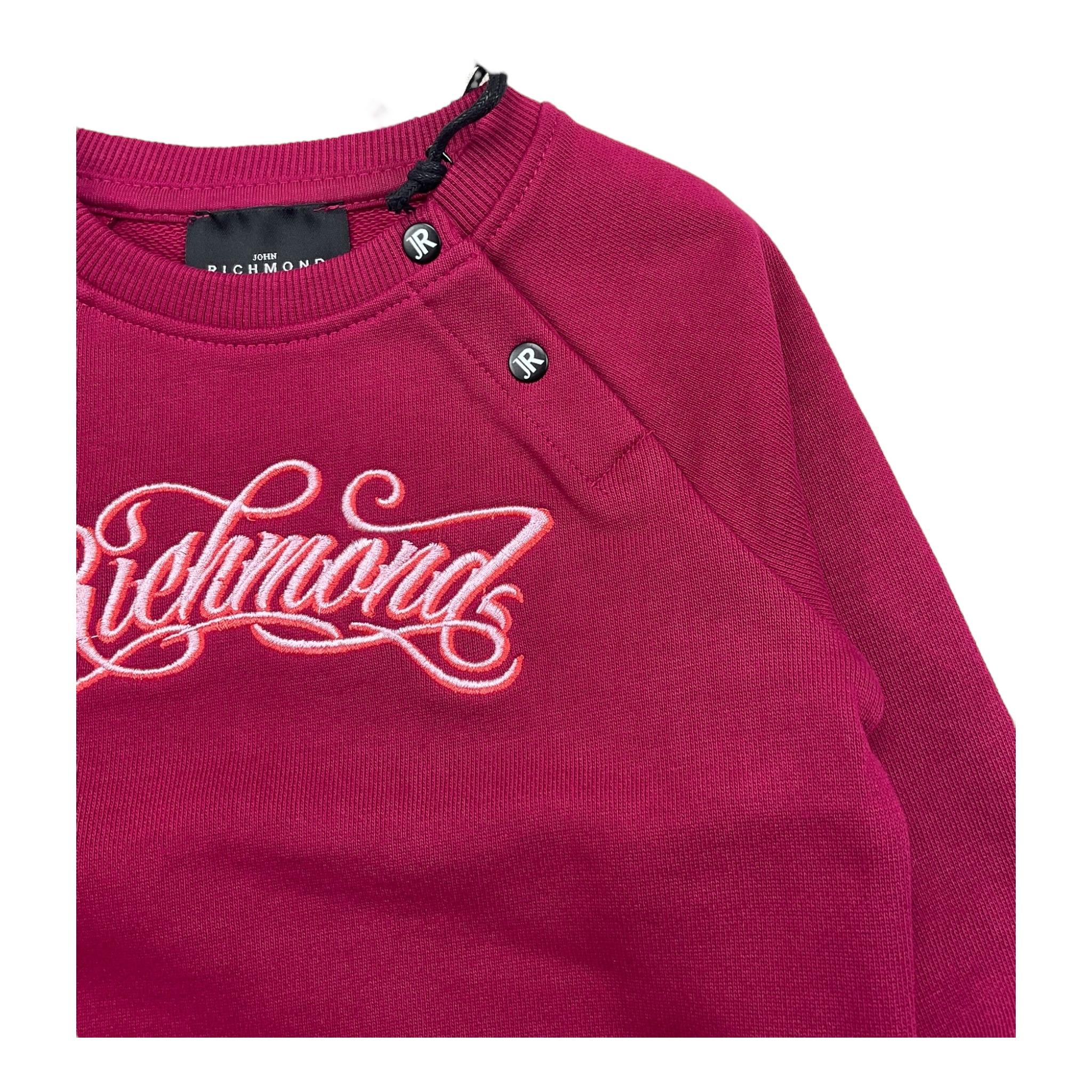 JOHN RICHMOND felpa chiusa girocollo tinta unita con stampa Bordeaux per Neonata RIA25079FE BORDEAUX JOHN RICHMOND