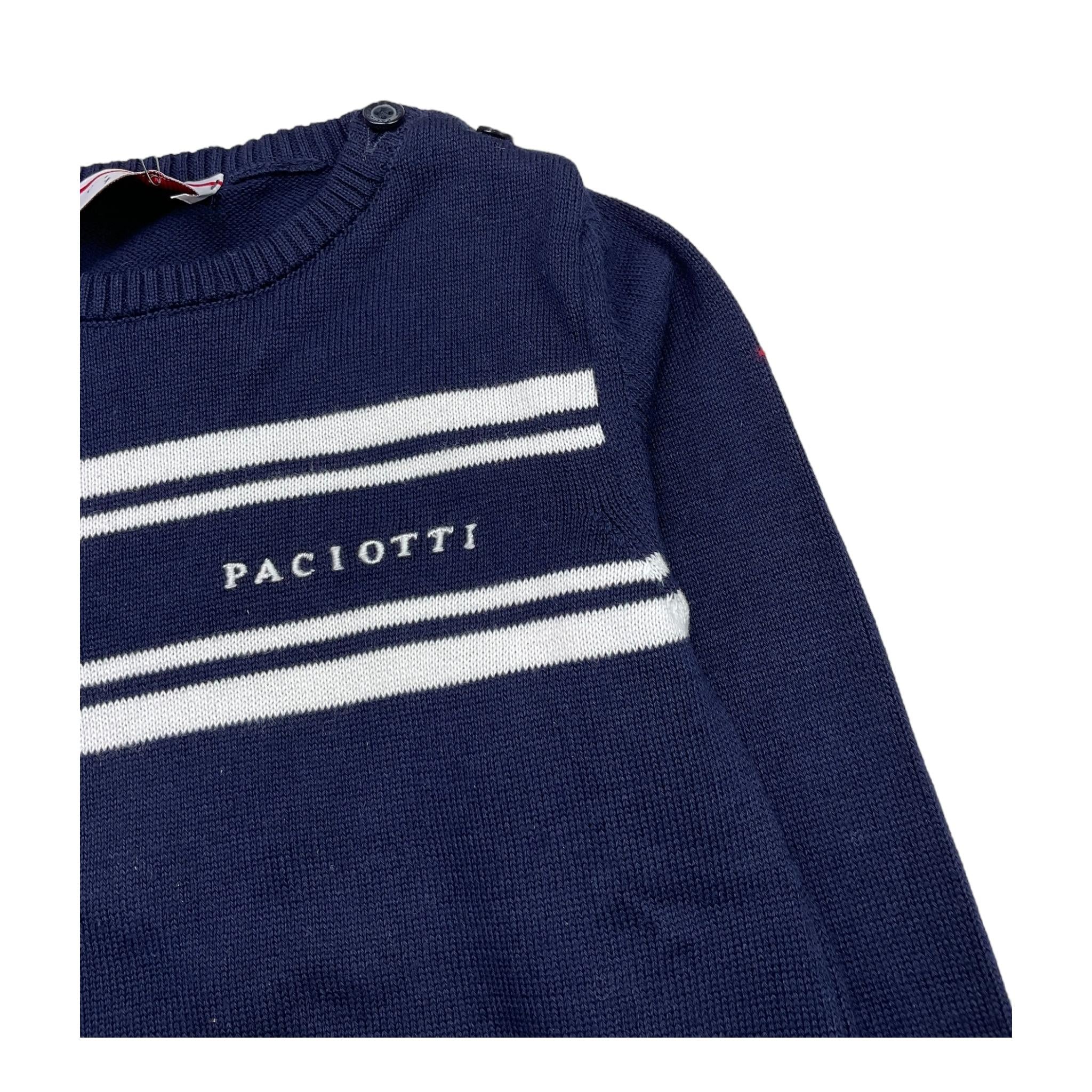 CESARE PACIOTTI maglia girocollo tinta unita con ricamo logo Blu per Neonato MGP5355N BLU CESARE PACIOTTI
