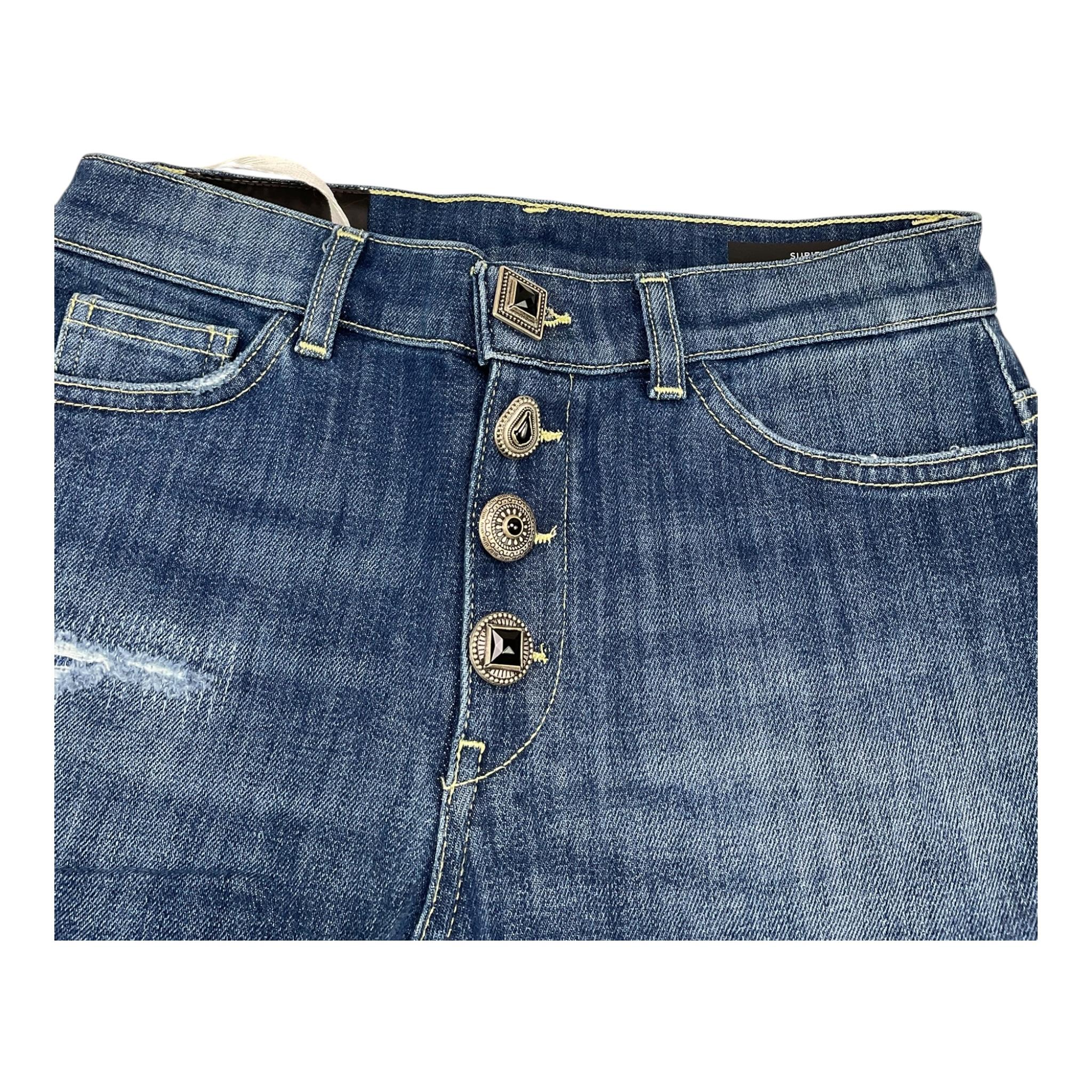 DONDUP jeans tinta unita con bottoni Blu per Neonata DFPA083N BLU DONDUP
