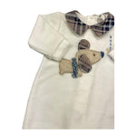 LALALU' tutina manica lunga in ciniglia con stampa in contrasto Bianco per Neonato TCL3N BIANCO LALALU'