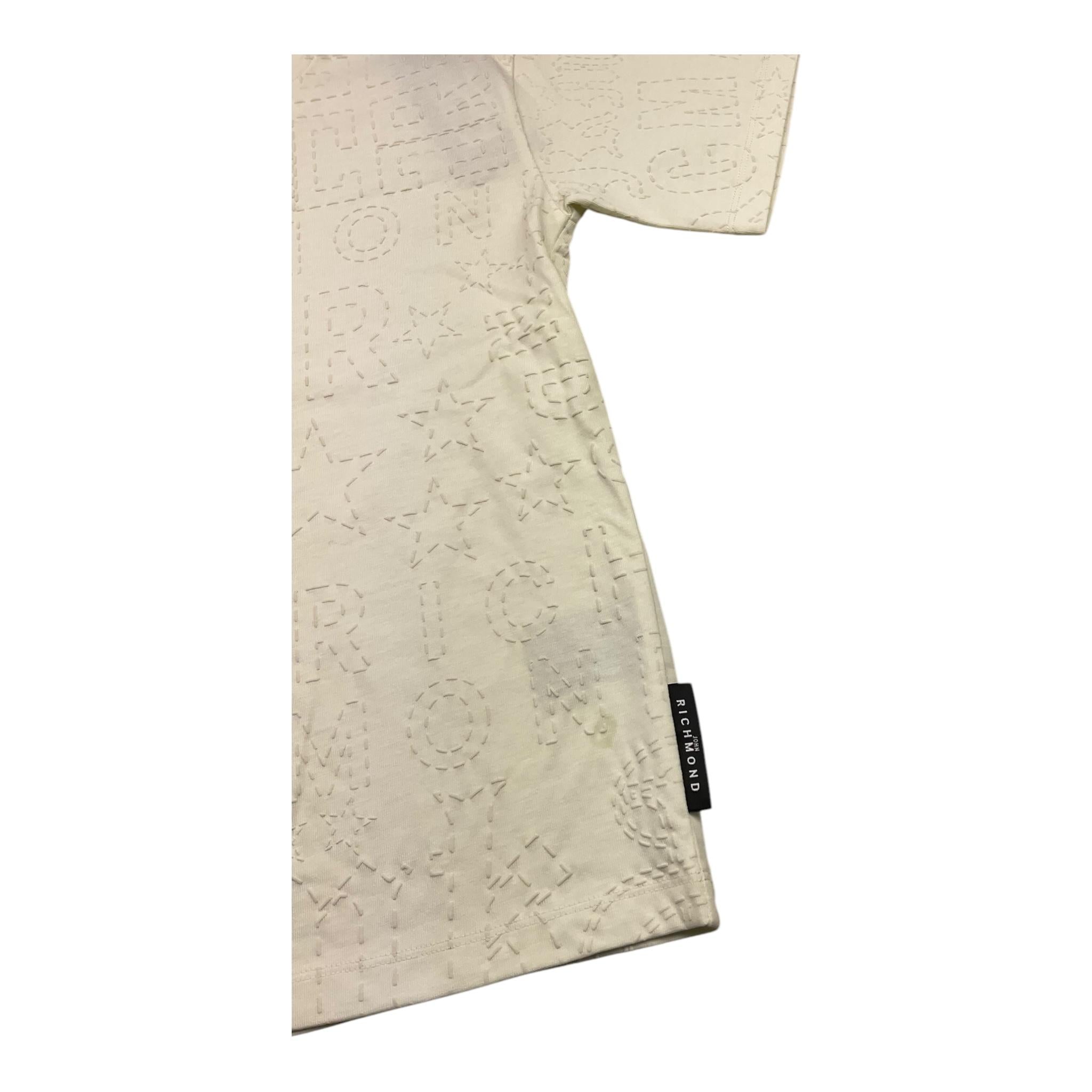 JOHN RICHMOND t-shirt girocollo tinta unita con ricami Panna per Bambino RGA25153TD PANNA JOHN RICHMOND