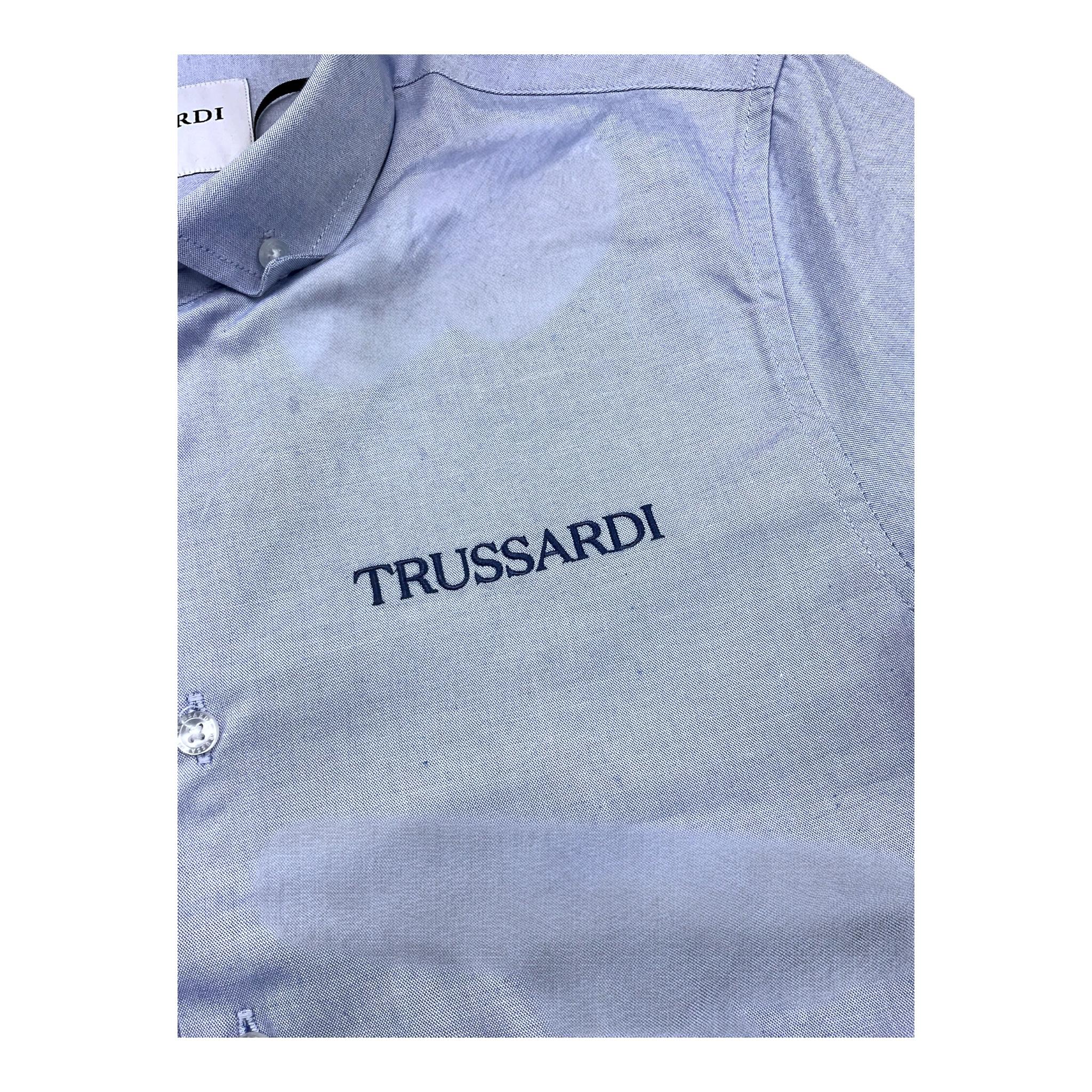 TRUSSARDI camicia manica lunga tinta unita con stampa Azzurro per Bambino TBA2407CA AZZURRO TRUSSARDI