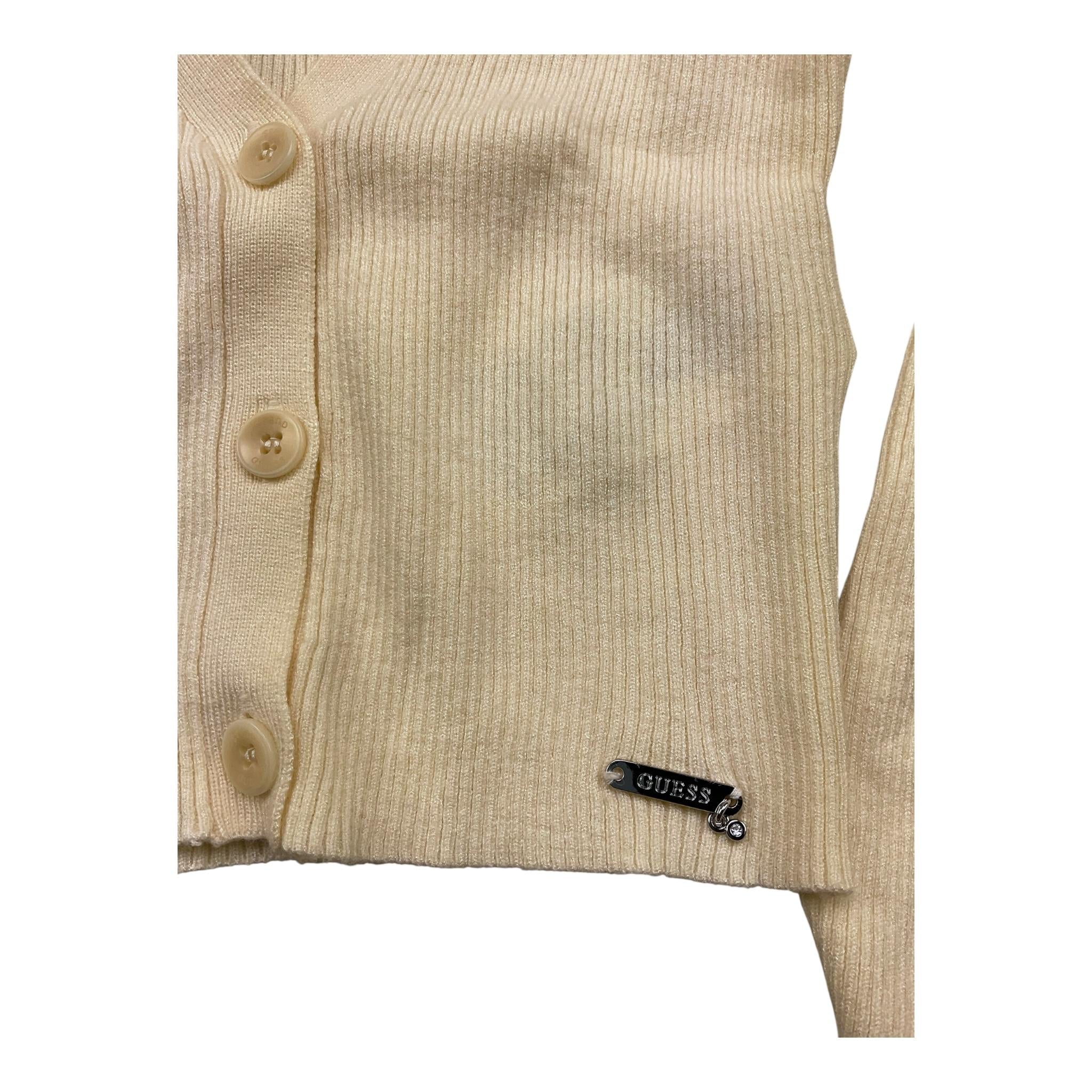 GUESS cardigan tinta unita scollo a v Avorio per Bambina J2YR06Z2V42 AVORIO GUESS