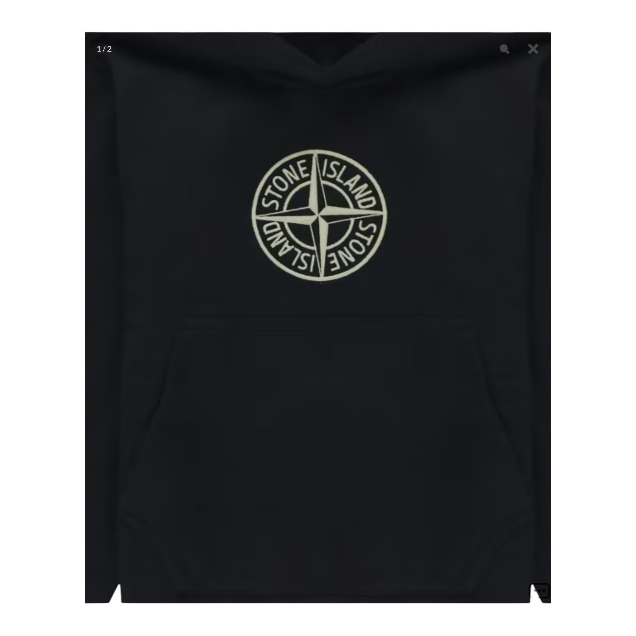 STONE ISLAND felpa bicolore con cappuccio e stampa Nero/verde per Bambino 811660644 NERO/VERDE STONE ISLAND