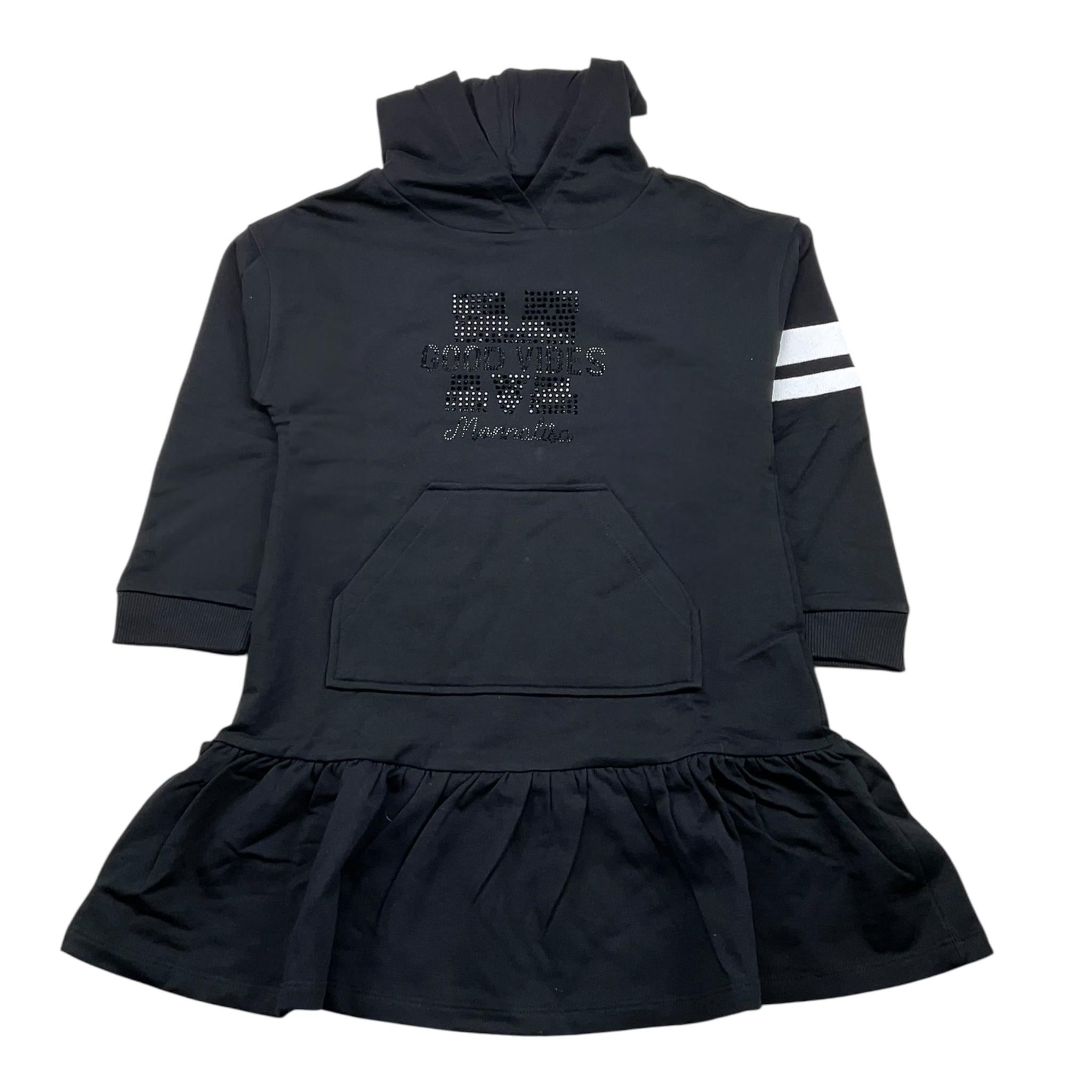MONNALISA abito manica lunga tinta unita con cappuccio Nero per Bambina 178900R1 NERO MONNALISA