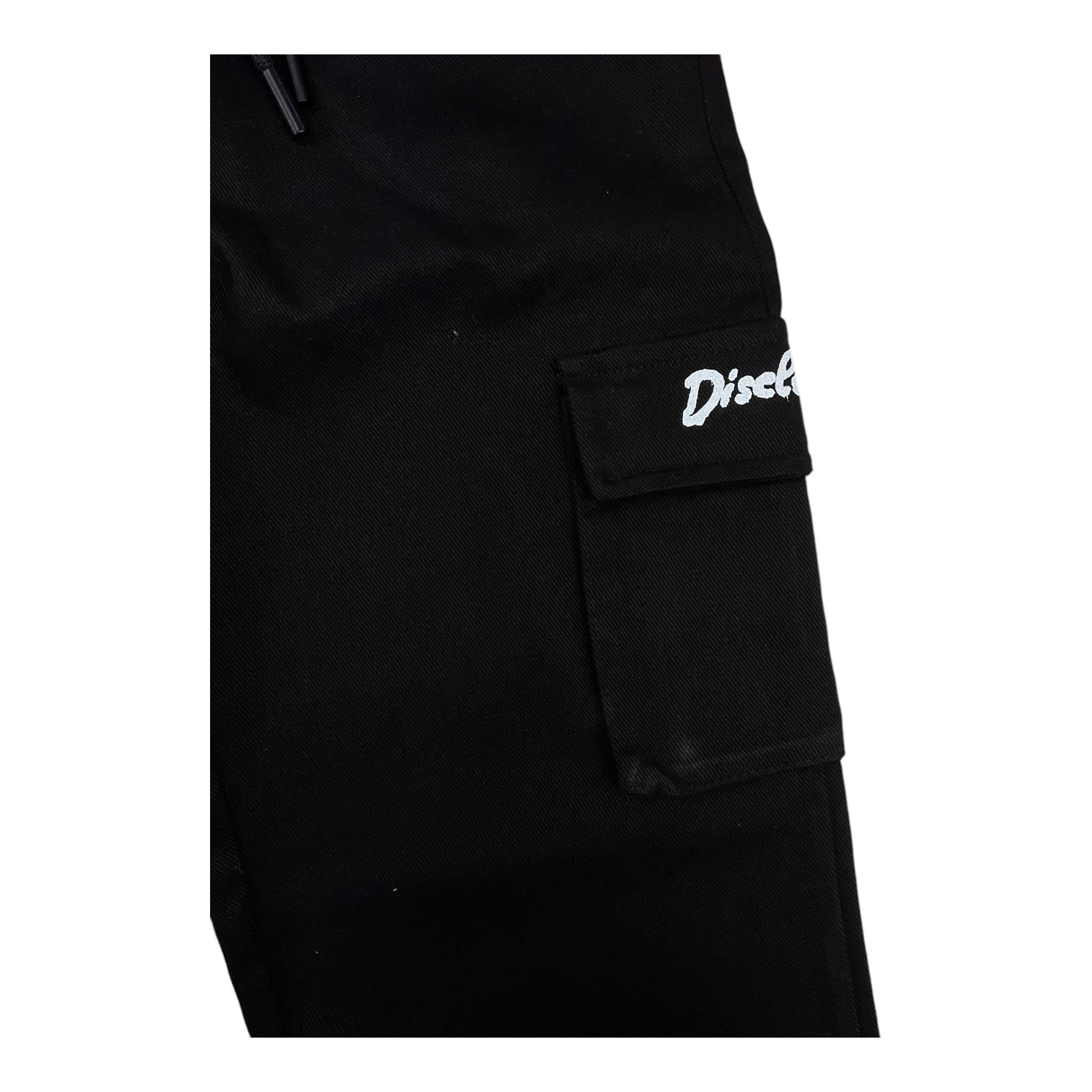 DISCLAIMER pantalone tinta unita con elastico in vita modello a palazzo Nero per Bambina 24IDK58303 NERO DISCLAIMER