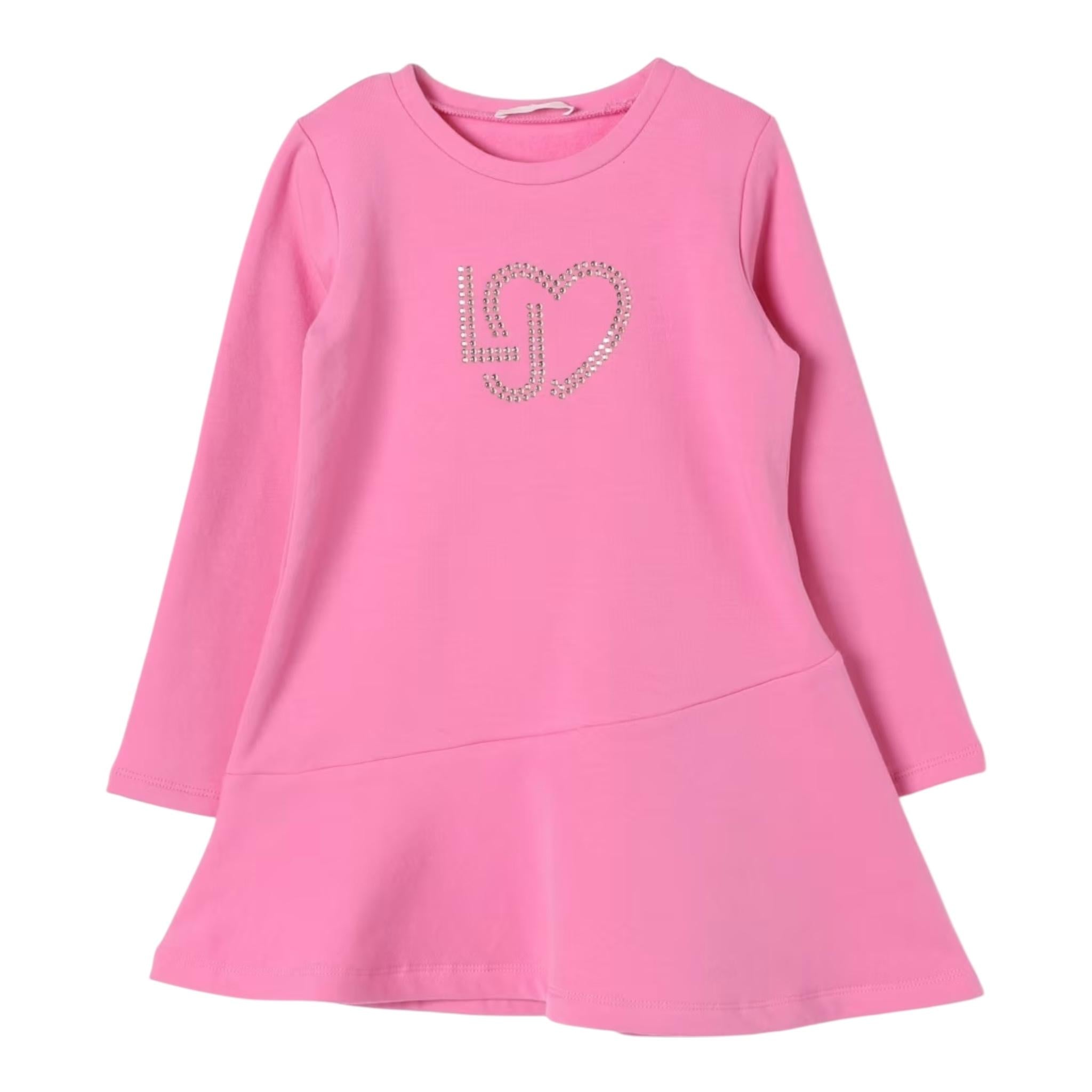 LIU JO abito modello felpa tinta unita con stampa Rosa per Neonata KF4023NXXXXX ROSA LIU JO