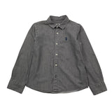 TRUSSARDI camicia tinta unita in denim Grigio per Bambino TBA25116CA GRIGIO TRUSSARDI