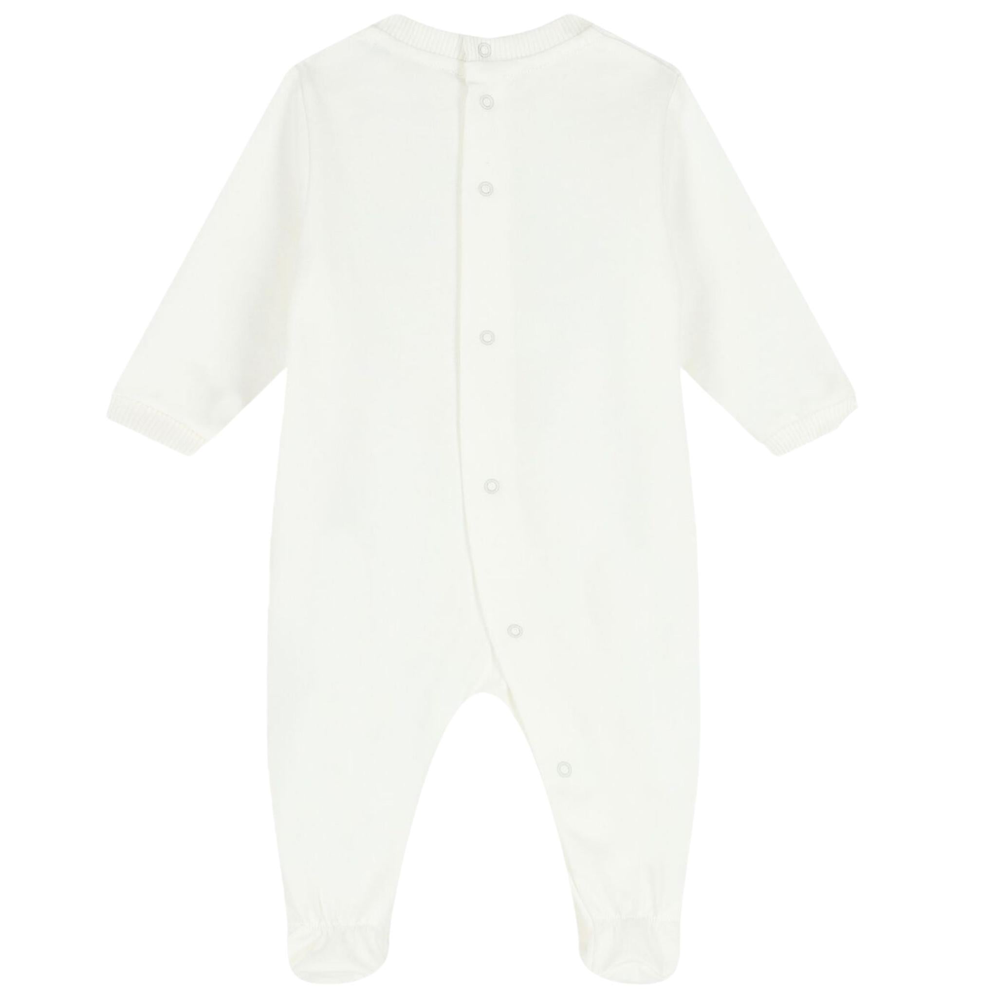 MOSCHINO tutina manica lunga tinta unita con stampa logo Bianco per Neonato MUT044 BIANCO MOSCHINO