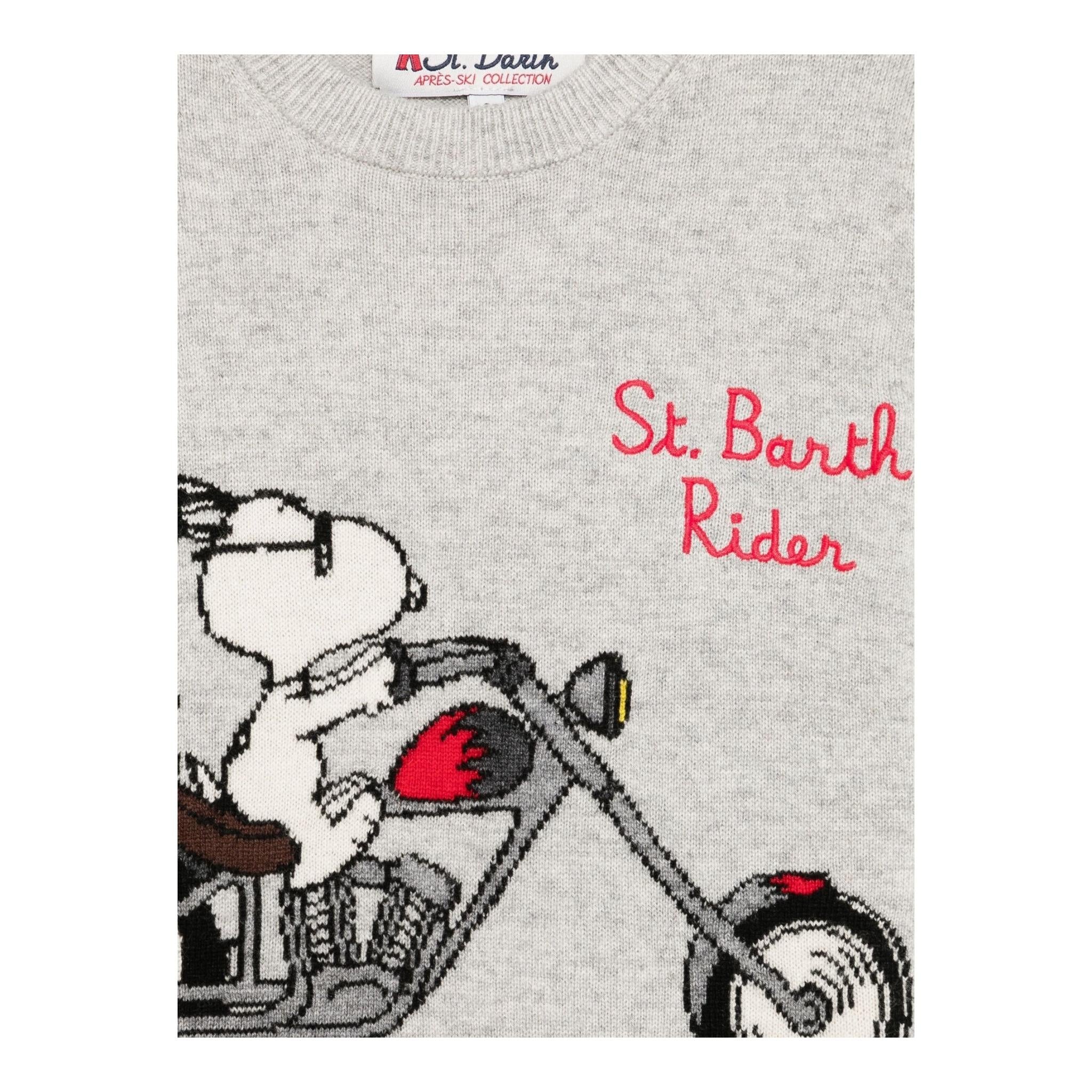 SAINT BARTH maglia girocollo tinta unita con stampa Grigio per Bambino DOU000102392G GRIGIO SAINT BARTH