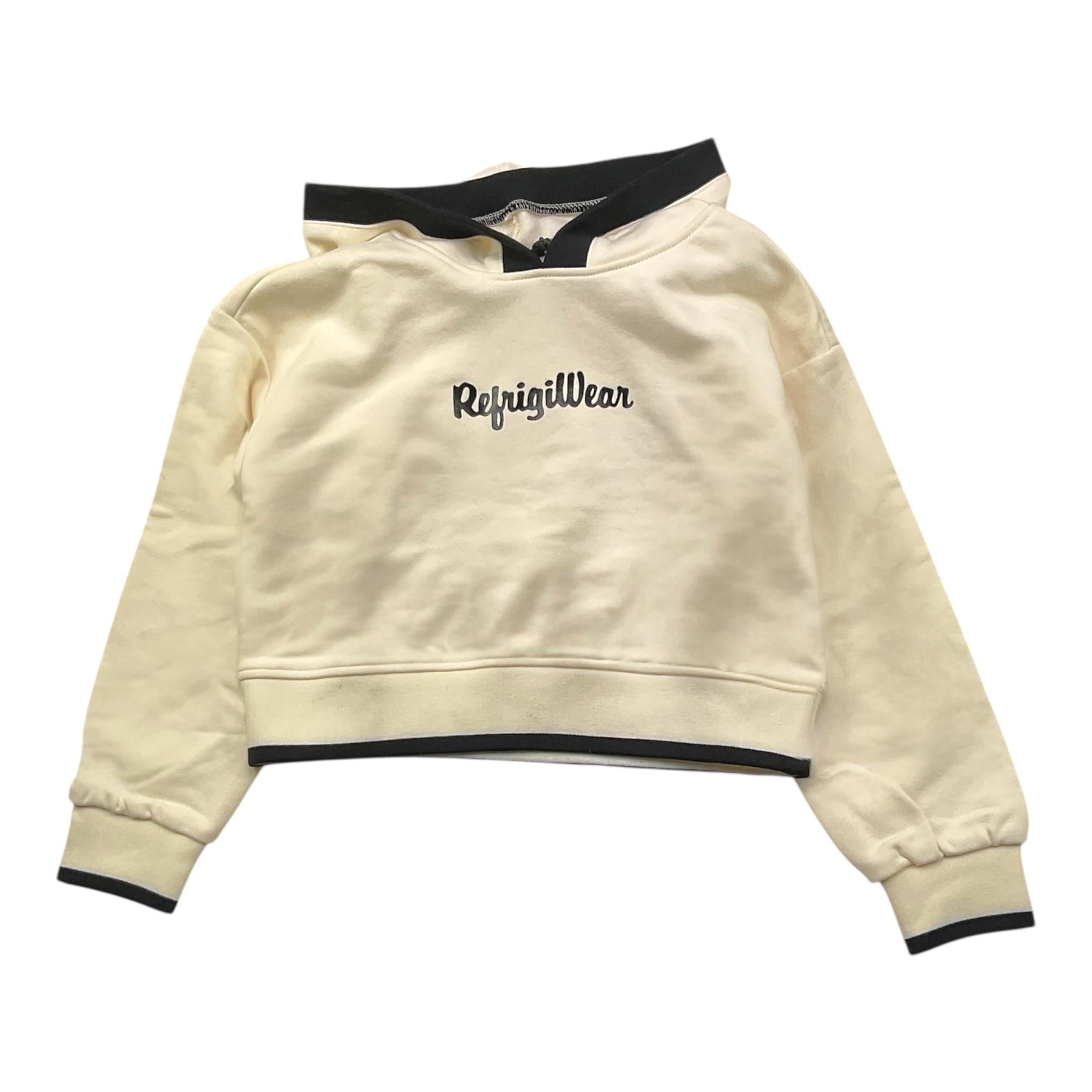 REFRIGIWEAR felpa tinta unita con cappuccio e stampa Panna per Bambina RWG174 PANNA REFRIGIWEAR