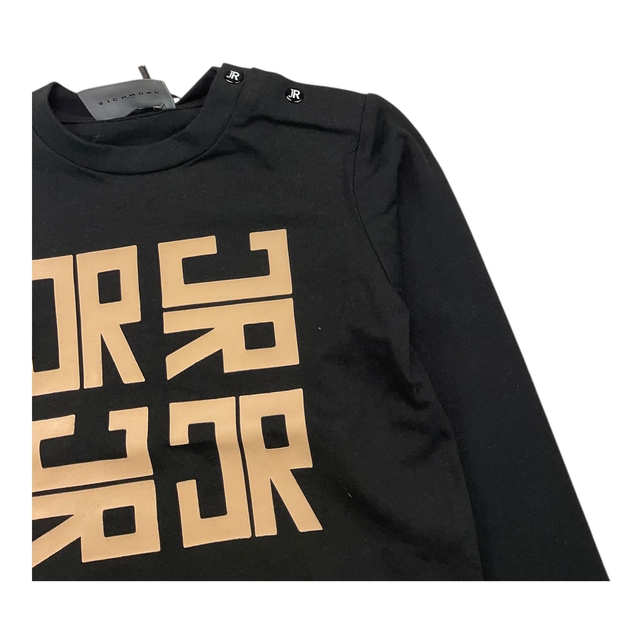JOHN RICHMOND shirt girocollo tinta unita con stampa in contrasto Nero per Neonato RIA25060TS NERO JOHN RICHMOND