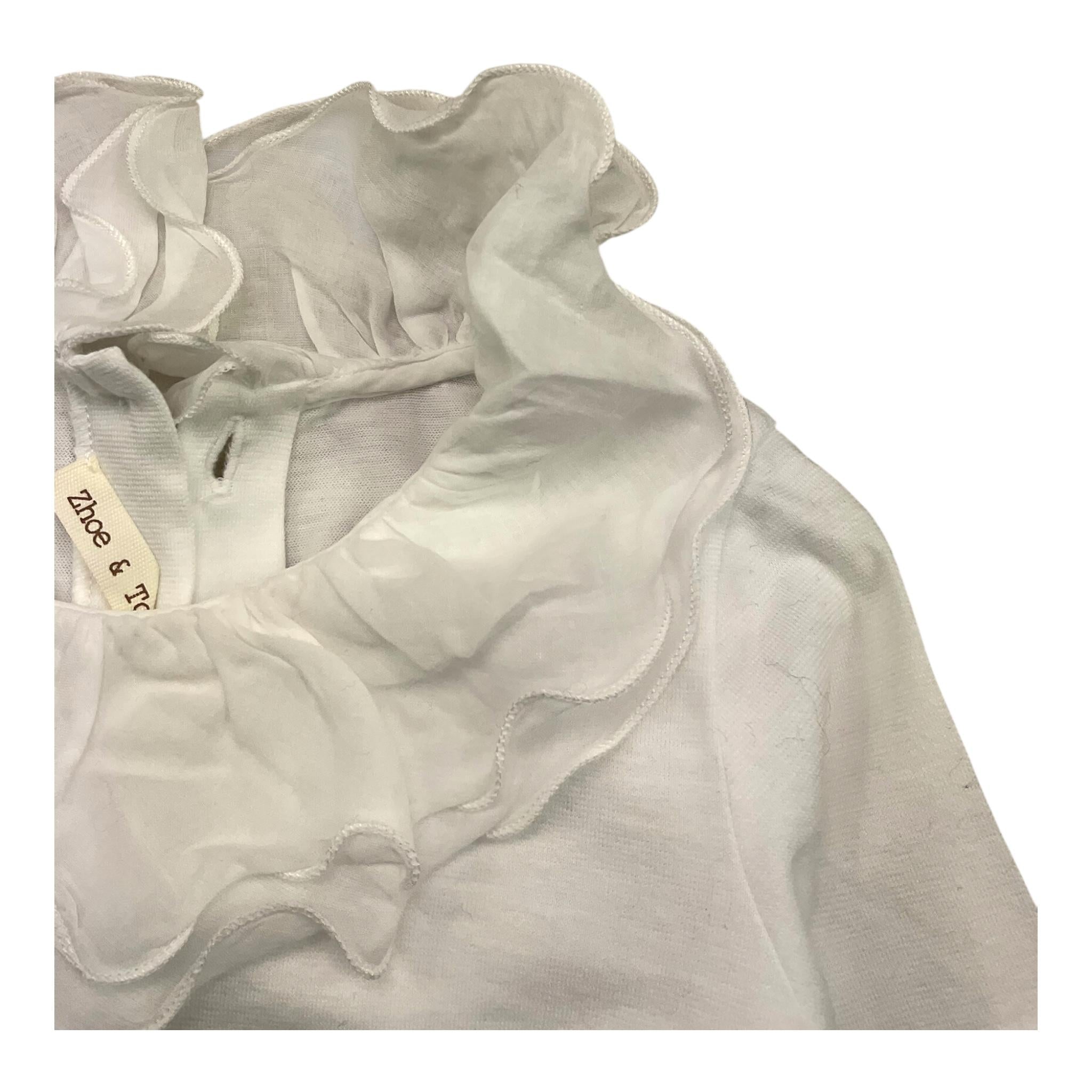 ZHOE & TOBIAH shirt tinta unita con colletto Bianco per Neonata BSS4 BIANCO ZHOE & TOBIAH