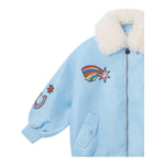 STELLA McCARTNEY giubbino tinta unita cn ricami e colletto in contrasto Azurro per Bambina TV2807 AZZURRO STELLA McCARTNEY
