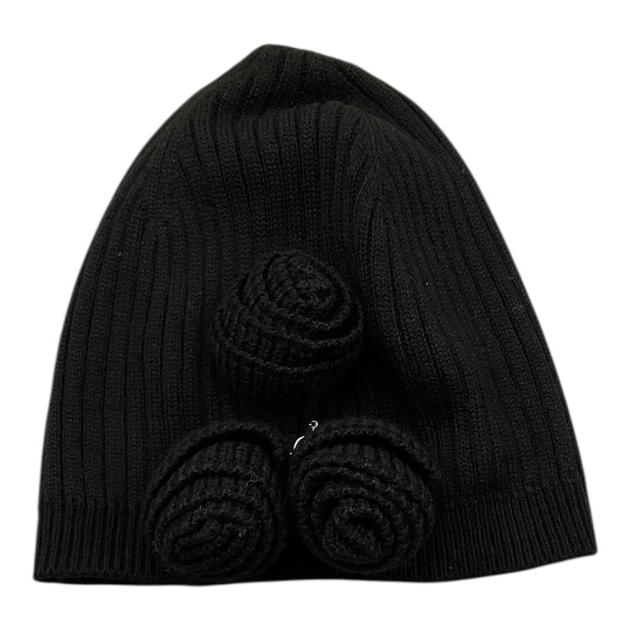 MISS BLUMARINE cappello tinta unita con rose Nero per Bambina IF3182 NERO MISS BLUMARINE