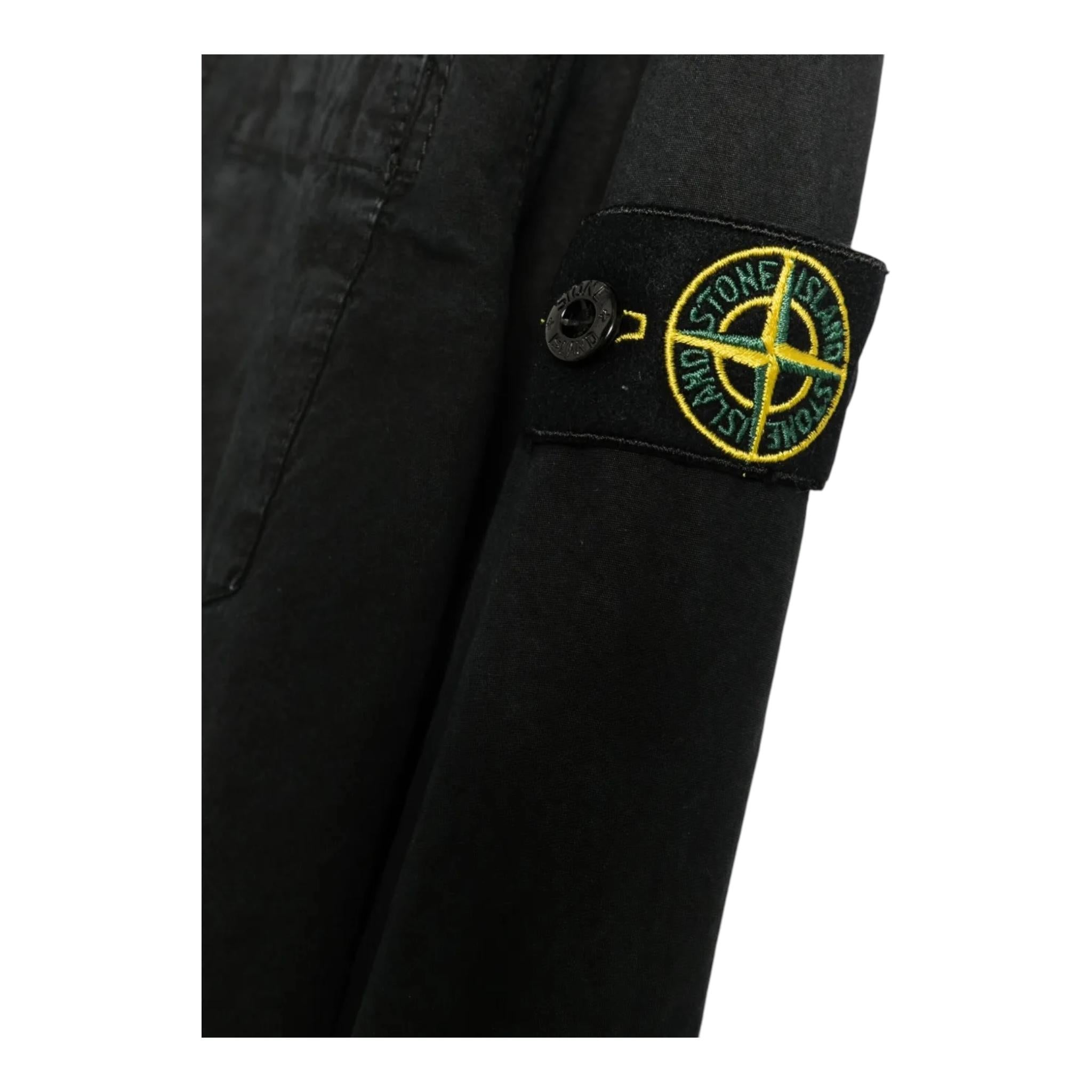 STONE ISLAND camicia tinta unita con zip Nero per Bambino 8116101WN NERO STONE ISLAND