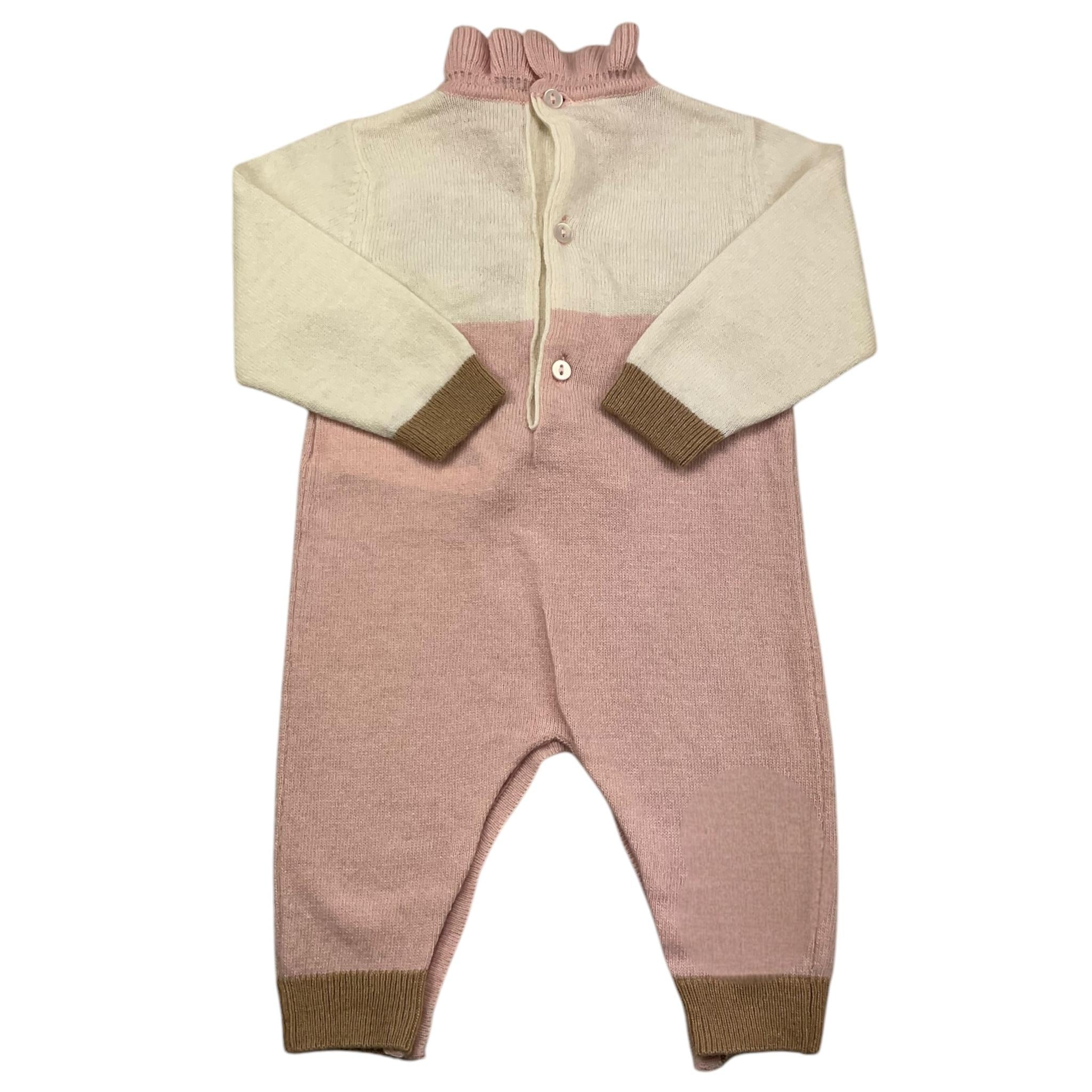 LE BEBE' tutina manica lunga bicolore Panna/rosa per Neonata LBG5444 PANNA/ROSA LE BEBE'
