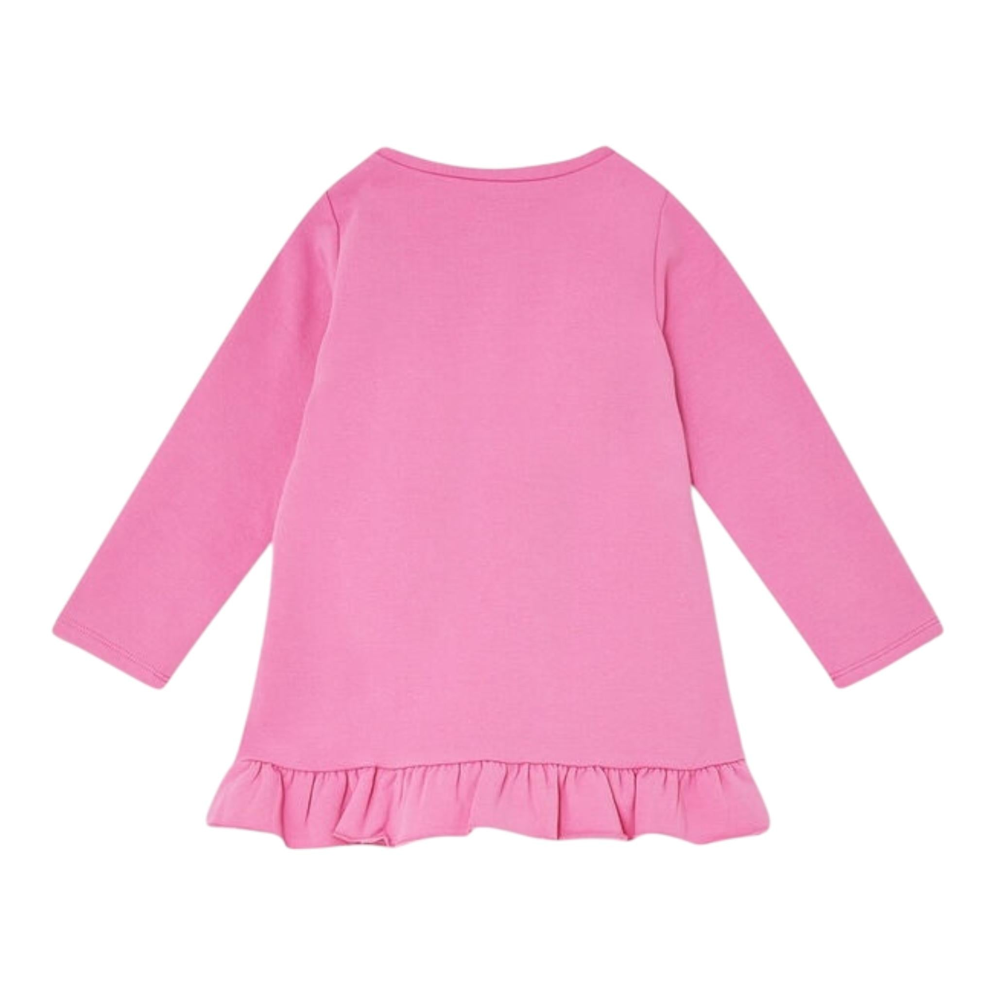 LIU JO abito in felpa girocollo tinta unita con stampa Rosa per Bambina KF4107JXXX ROSA LIU JO