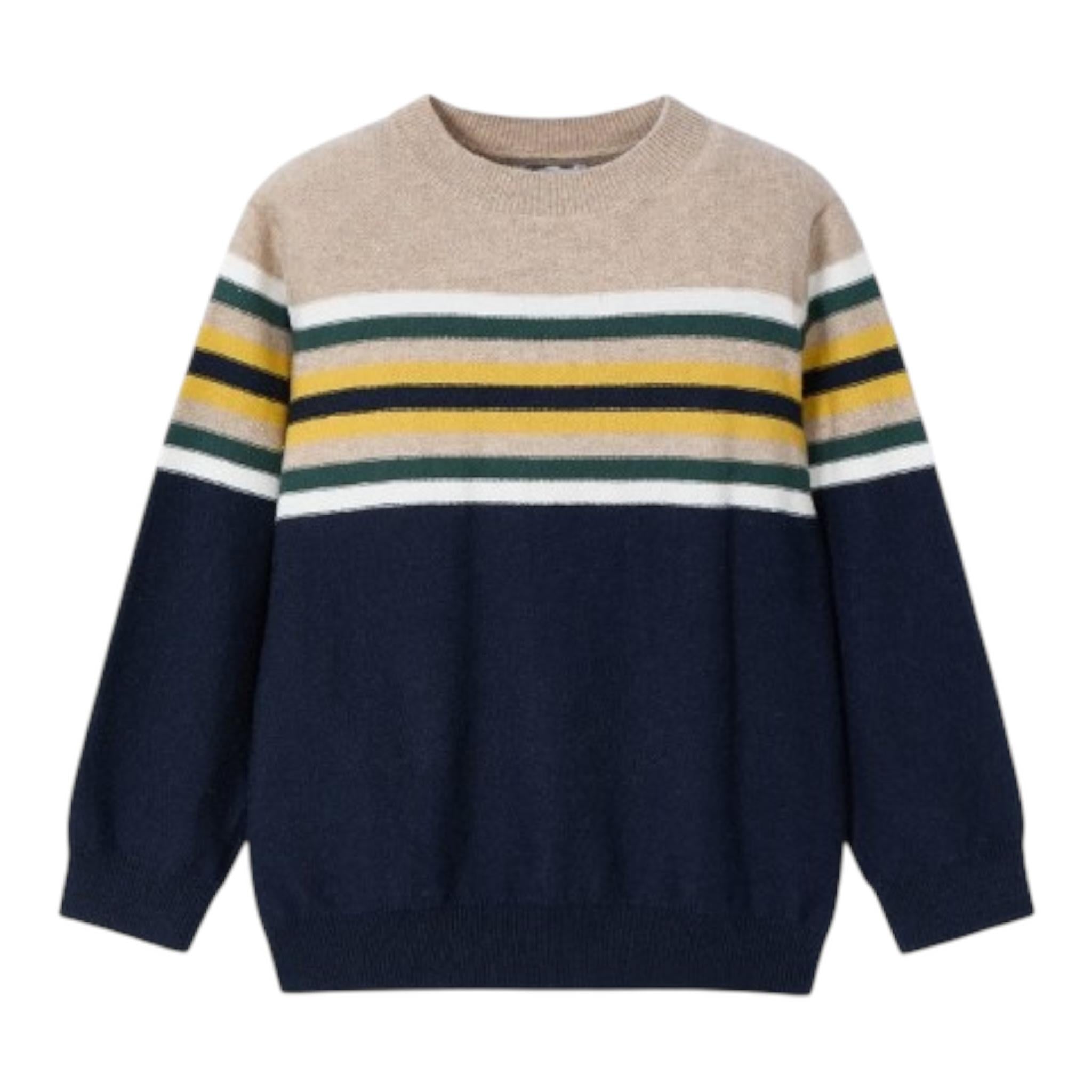 MAYORAL maglia tinta unita girocollo con fantasia a righe Sabbia per Bambino 4351X SABBIA MAYORAL