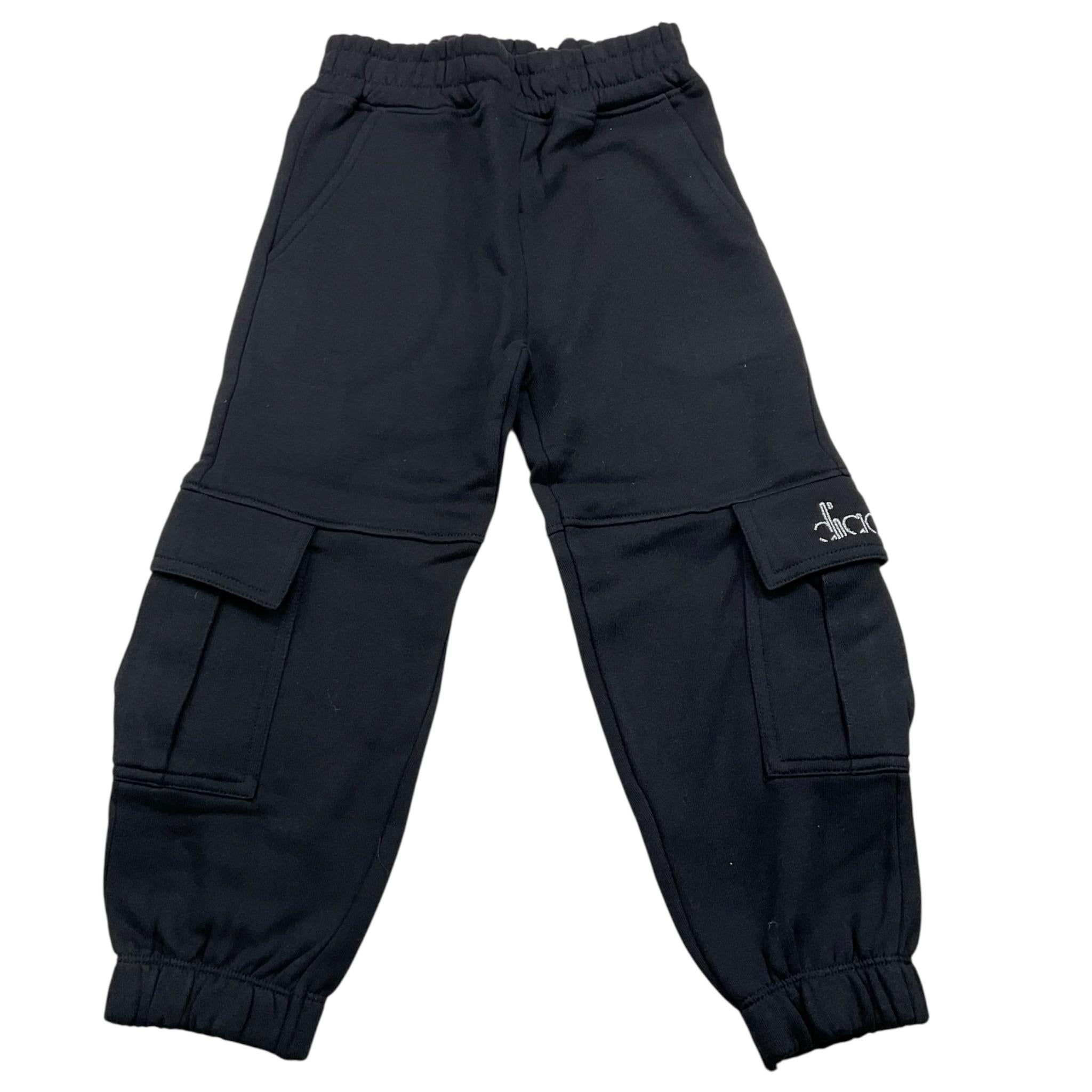 DIADORA pantalone tinta unita con stampa logo Nero per Bambina F4DIBGFP104 NERO DIADORA