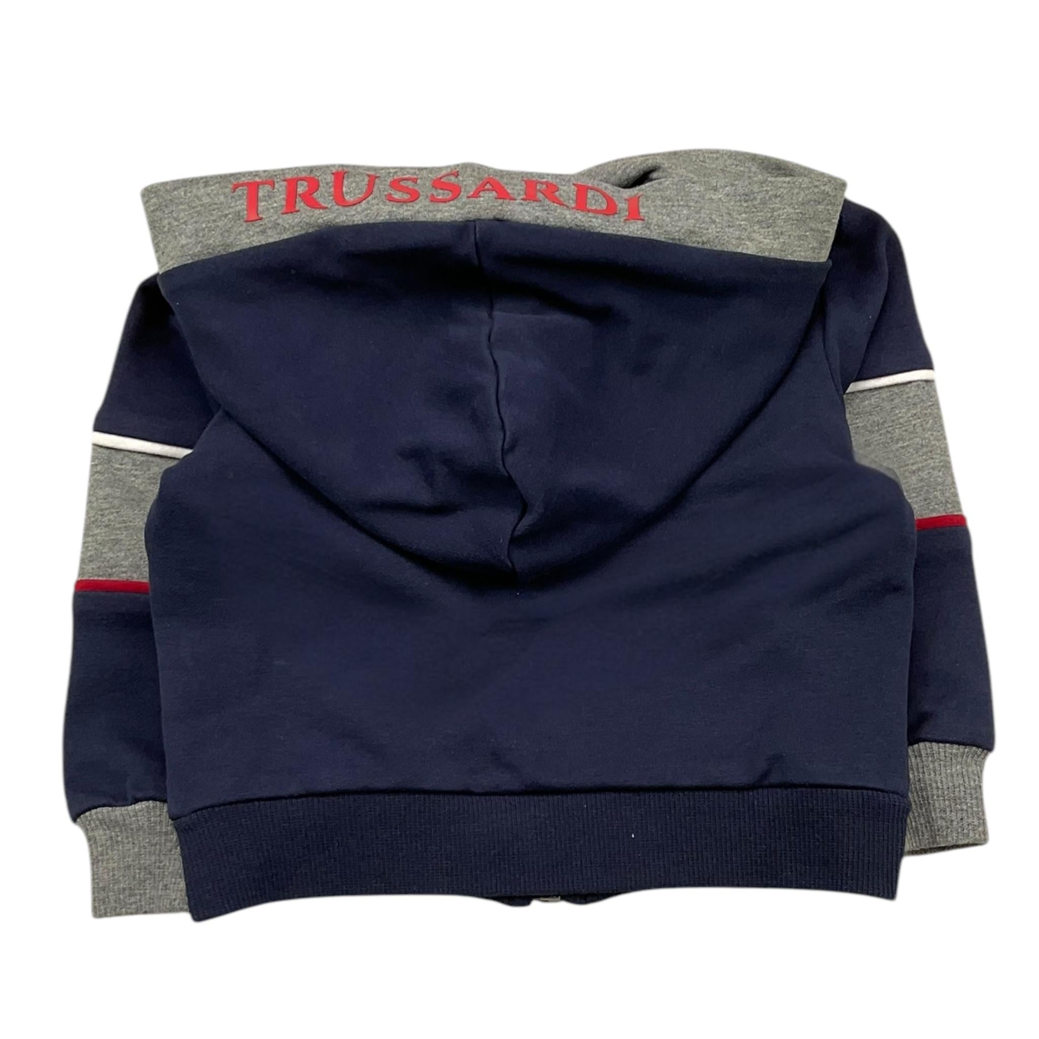 TRUSSARDI felpa con zip e cappuccio tinta unita Blu per Neonato TIA25039FE BLU TRUSSARDI