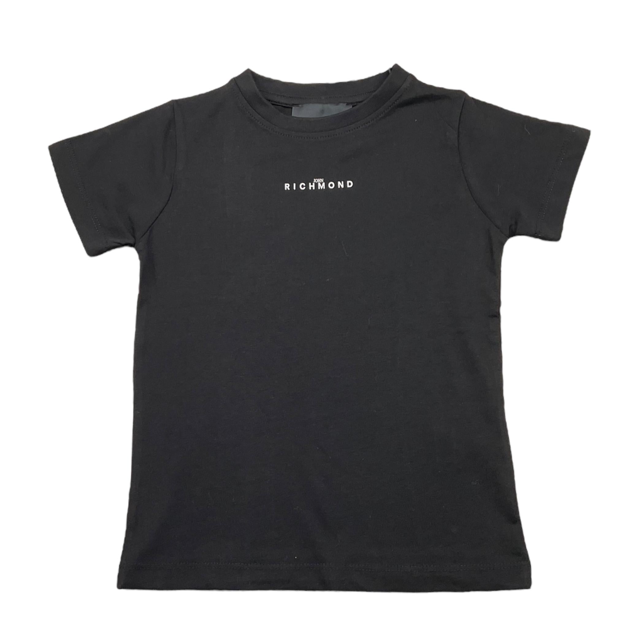 JOHN RICHMOND t-shirt girocollo tinta unita con stampa Nero per Neonato RBA24111TSN NERO JOHN RICHMOND