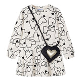 MAYORAL abito tinnta unita girocollo con fantasia e borsetta Bianco per Neonata 4931N BIANCO MAYORAL