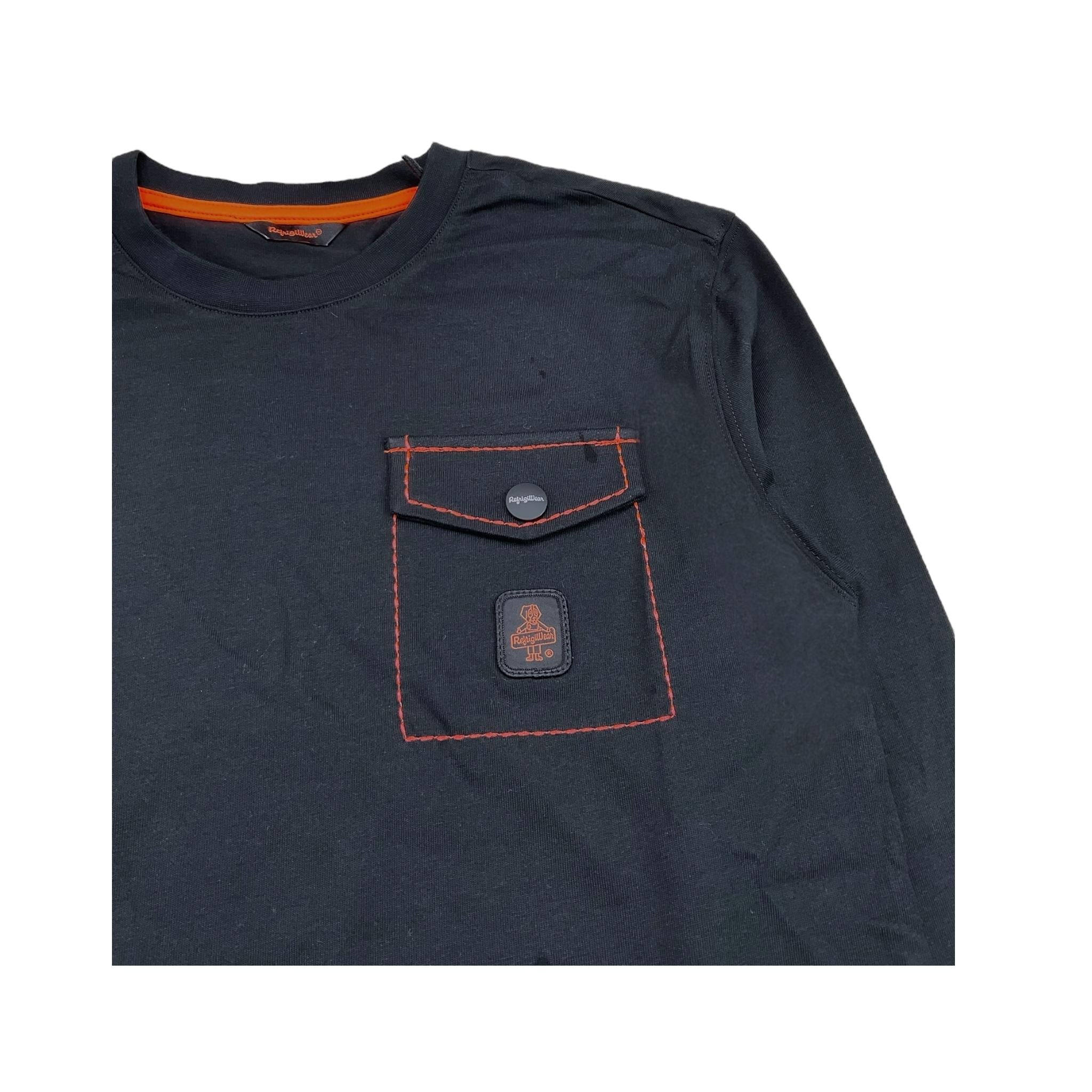 REFRIGIWEAR shirt girocollo tinta unita con stampa Nero per Bambino RW748X NERO REFRIGIWEAR