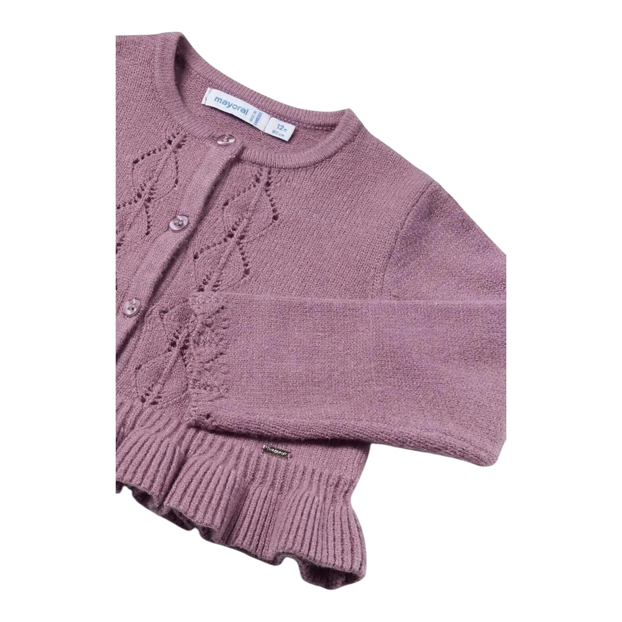 MAYORAL cardigan tinta unita traforato Viola per Neonata 2326 VIOLA MAYORAL