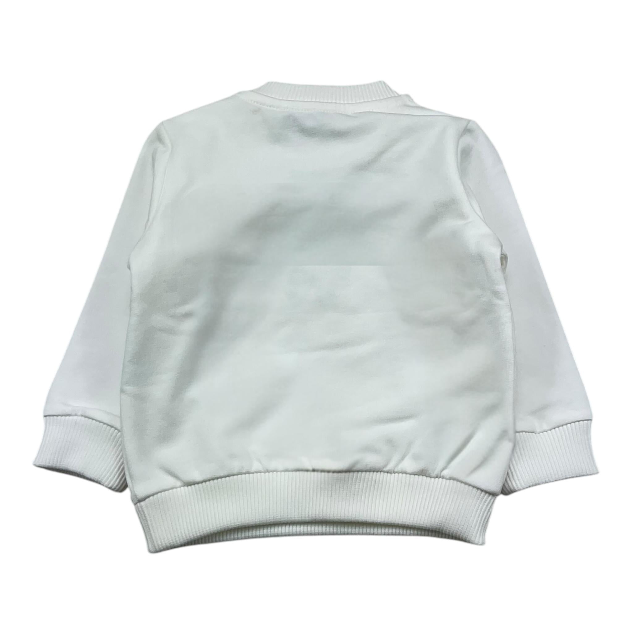 MOSCHINO felpa girocollo tinta unita con stampa Bianco per Neonata MFF02K BIANCO MOSCHINO